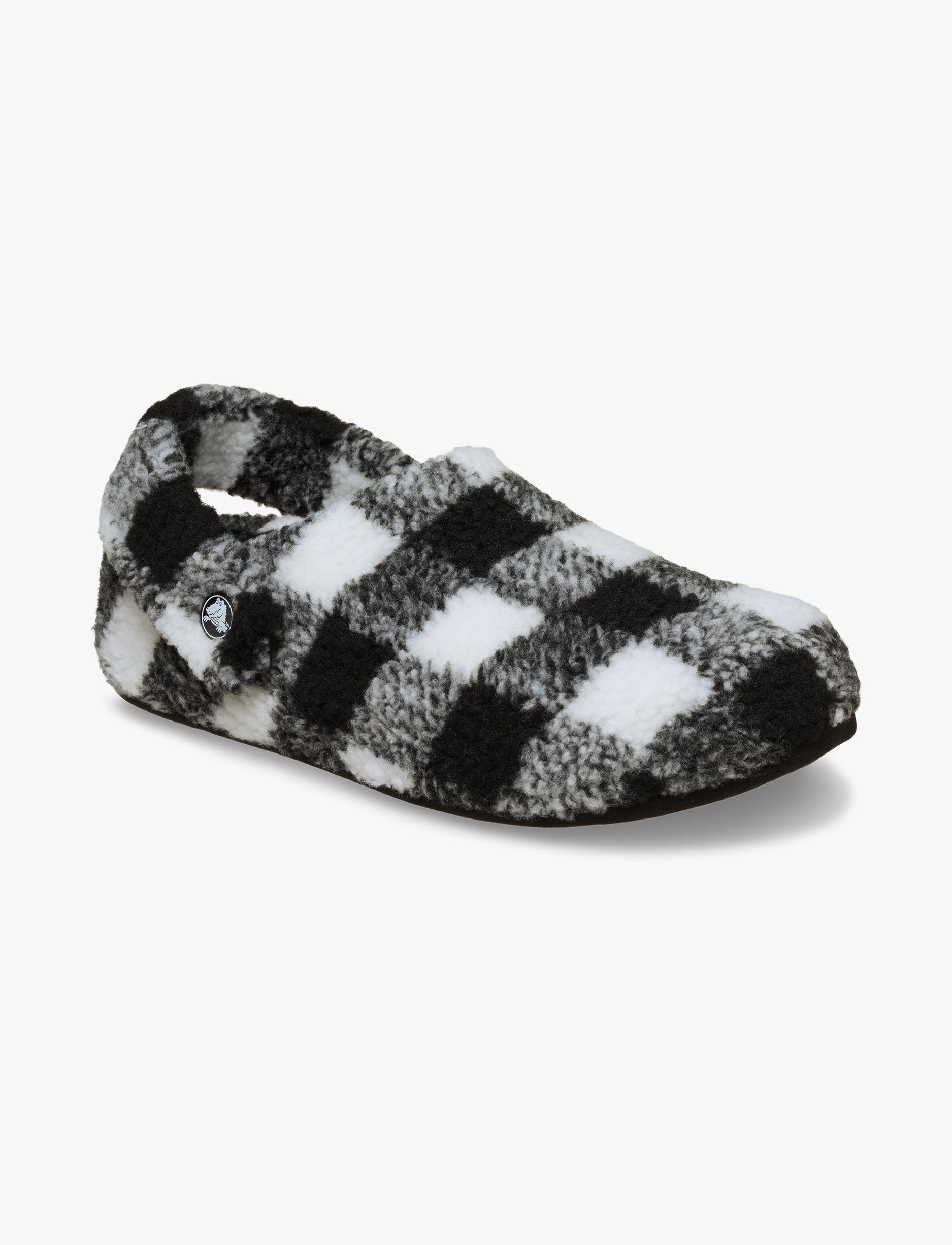 Crocs Classic Buffalo Check Cozzzy Slipper - נעלי בית קרוקס עם הדפס משובץ בצבע שחור/לבן