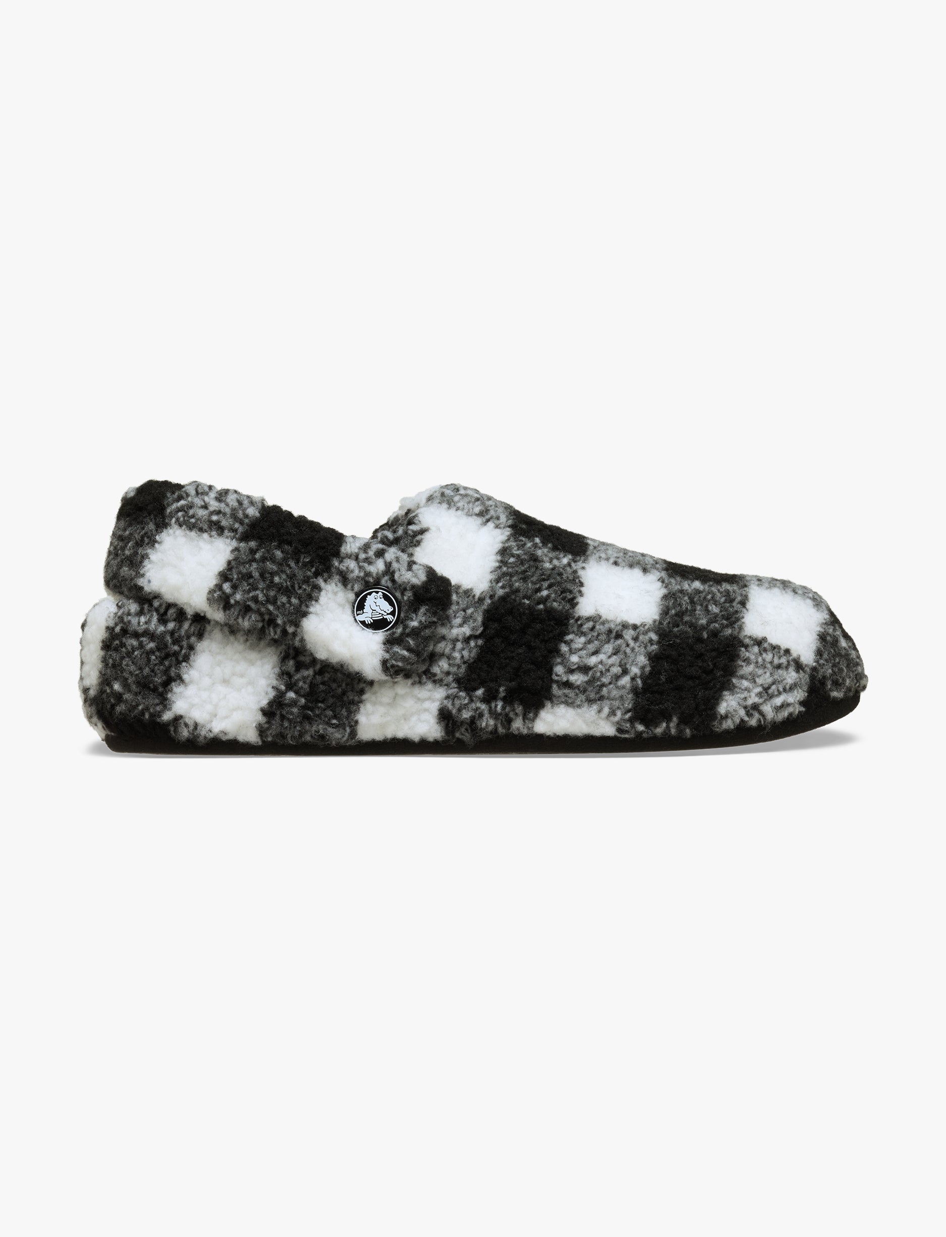 Crocs Classic Buffalo Check Cozzzy Slipper - נעלי בית קרוקס עם הדפס משובץ בצבע שחור/לבן
