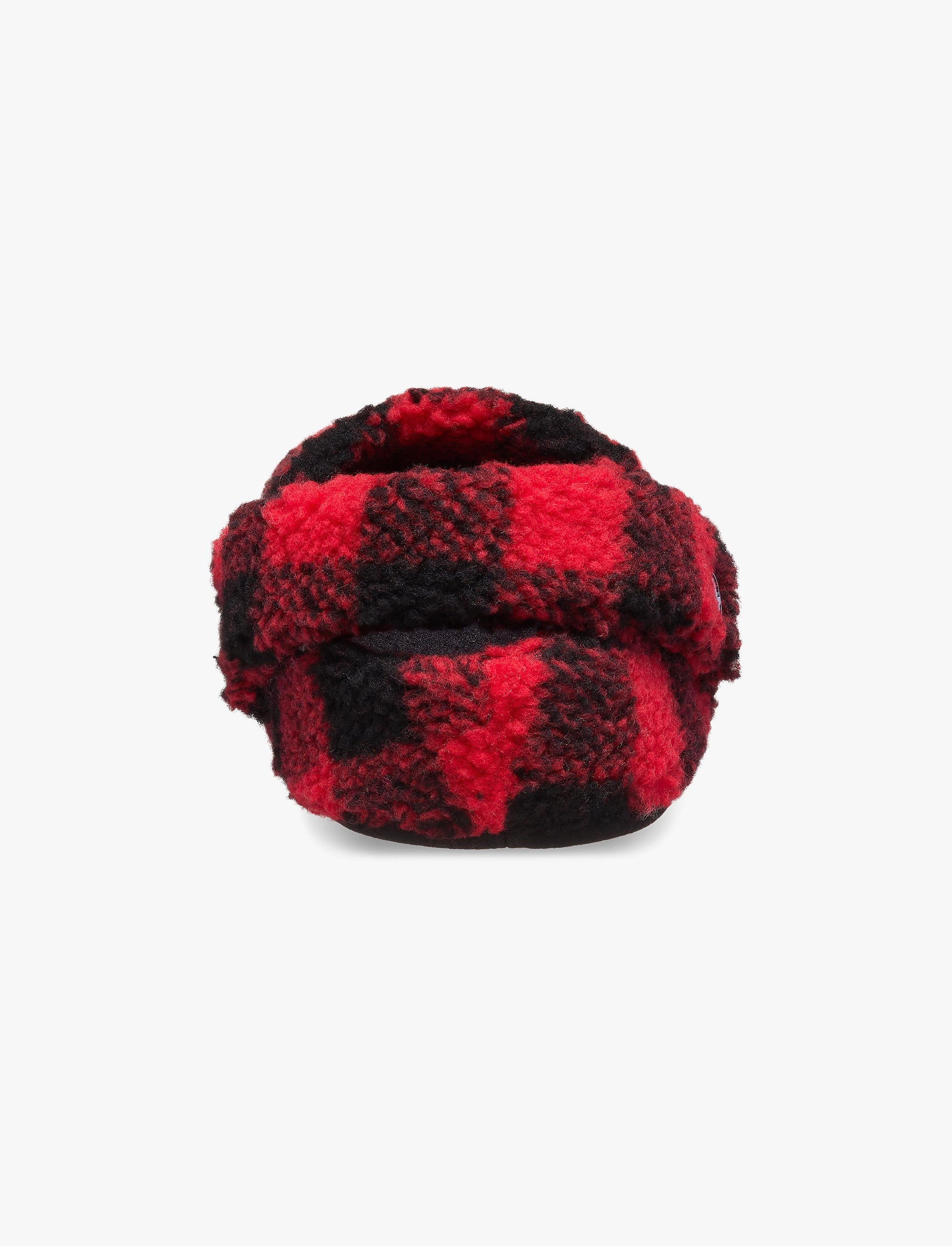 Crocs Classic Buffalo Check Cozzzy Slipper - נעלי בית קרוקס עם הדפס משובץ בצבע אדום ורסיטי/שחור