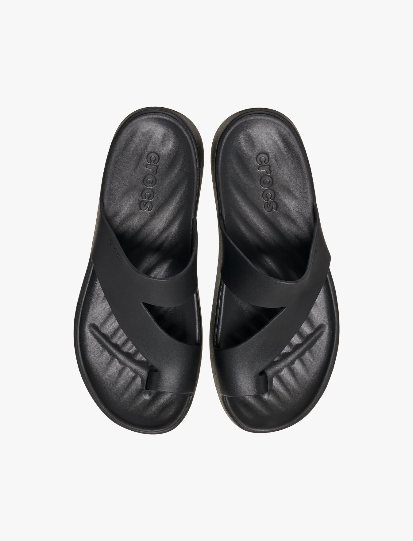 Crocs Getaway Platform Toe Loop - כפכפי אצבע פלטפורמה קרוקס לנשים בצבע שחור