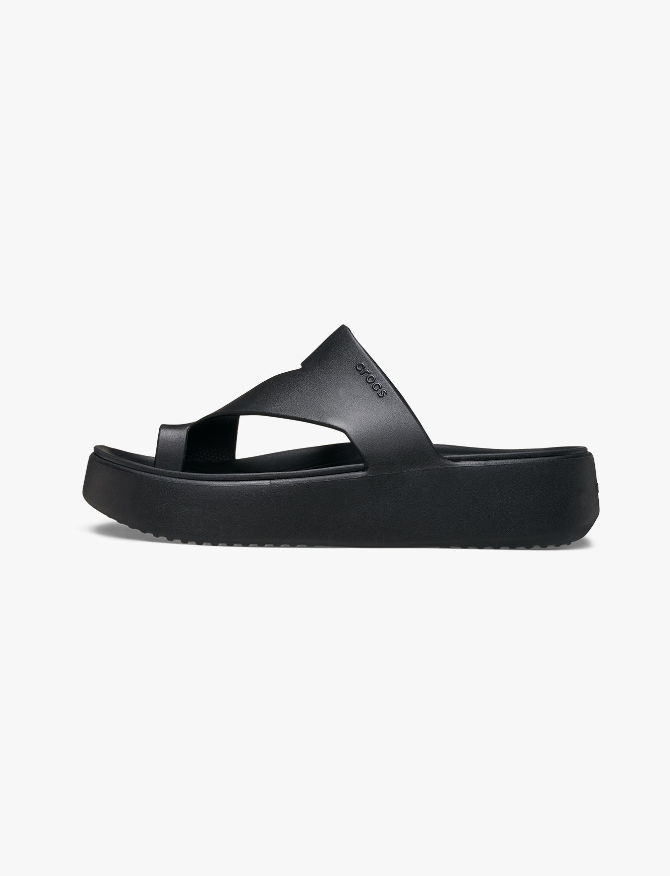 Crocs Getaway Platform Toe Loop - כפכפי אצבע פלטפורמה קרוקס לנשים בצבע שחור