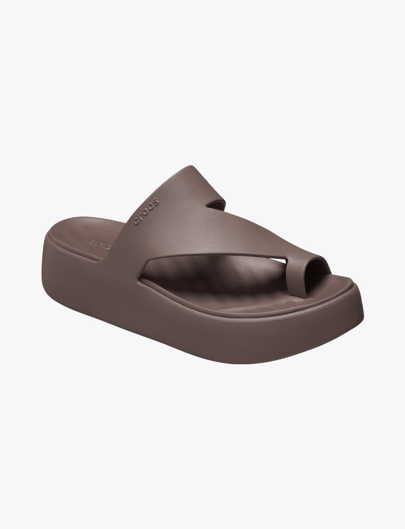 Crocs Getaway Platform Toe Loop - כפכפי אצבע פלטפורמה קרוקס לנשים בצבע חום