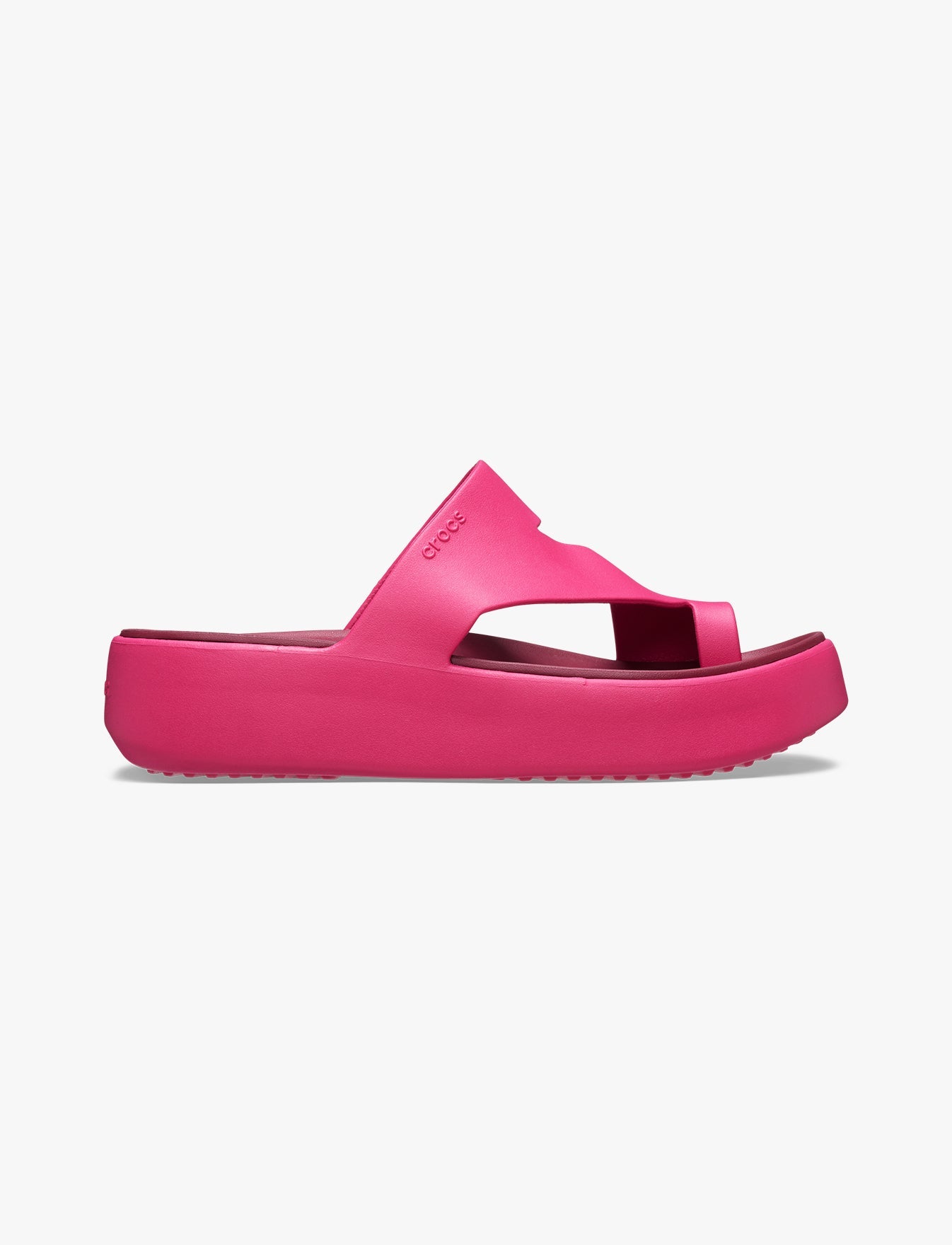 Crocs Getaway Platform Toe Loop - כפכפי אצבע פלטפורמה קרוקס לנשים בצבע ורוד
