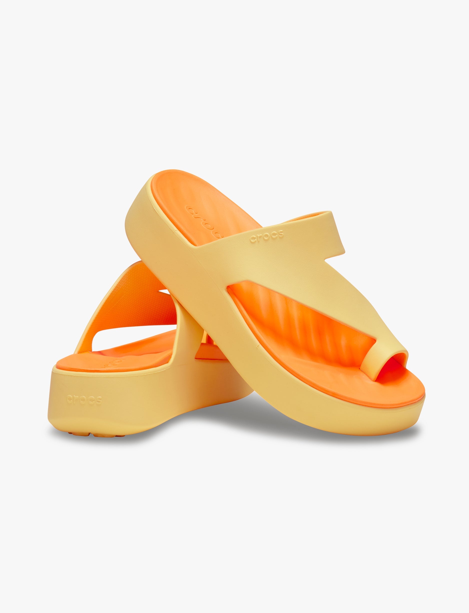 Crocs Getaway Platform Toe Loop - כפכפי אצבע פלטפורמה קרוקס לנשים בצבע כתום