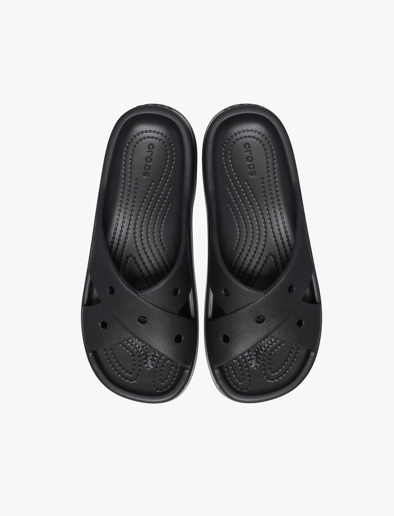 Crocs Classic Women's Cross Strap - כפכפי קרוקס לנשים בצבע שחור