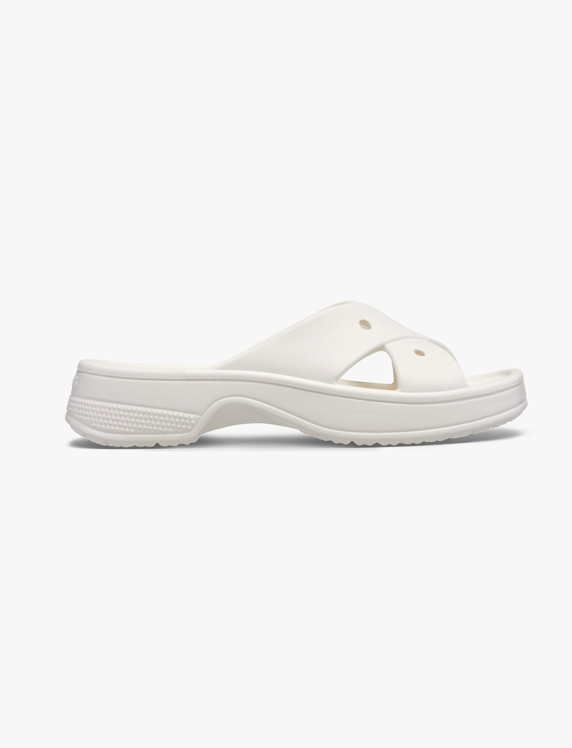 Crocs Classic Women's Cross Strap - כפכפי קרוקס לנשים בצבע לבן גיר