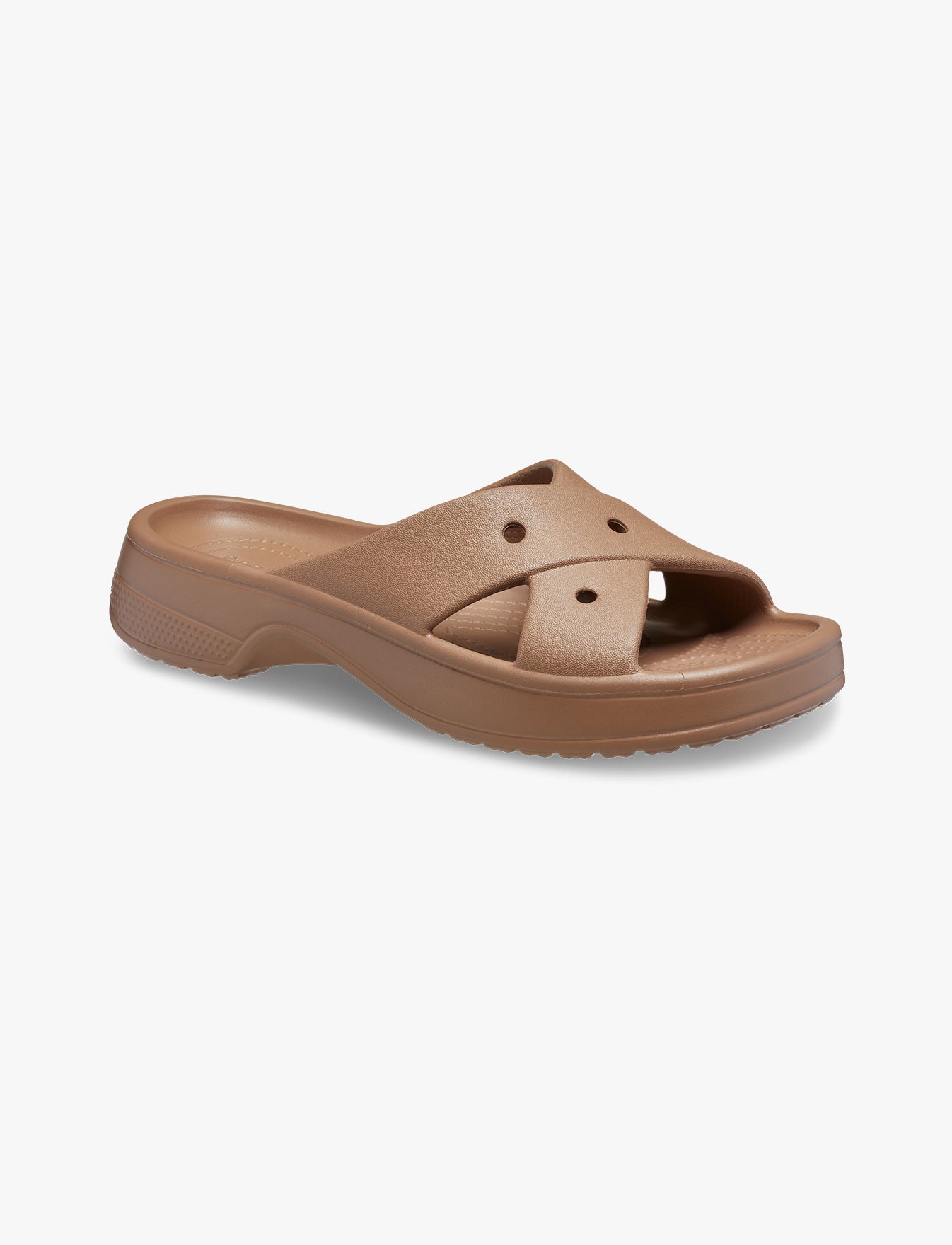 Crocs Classic Women's Cross Strap - כפכפי קרוקס לנשים בצבע חום