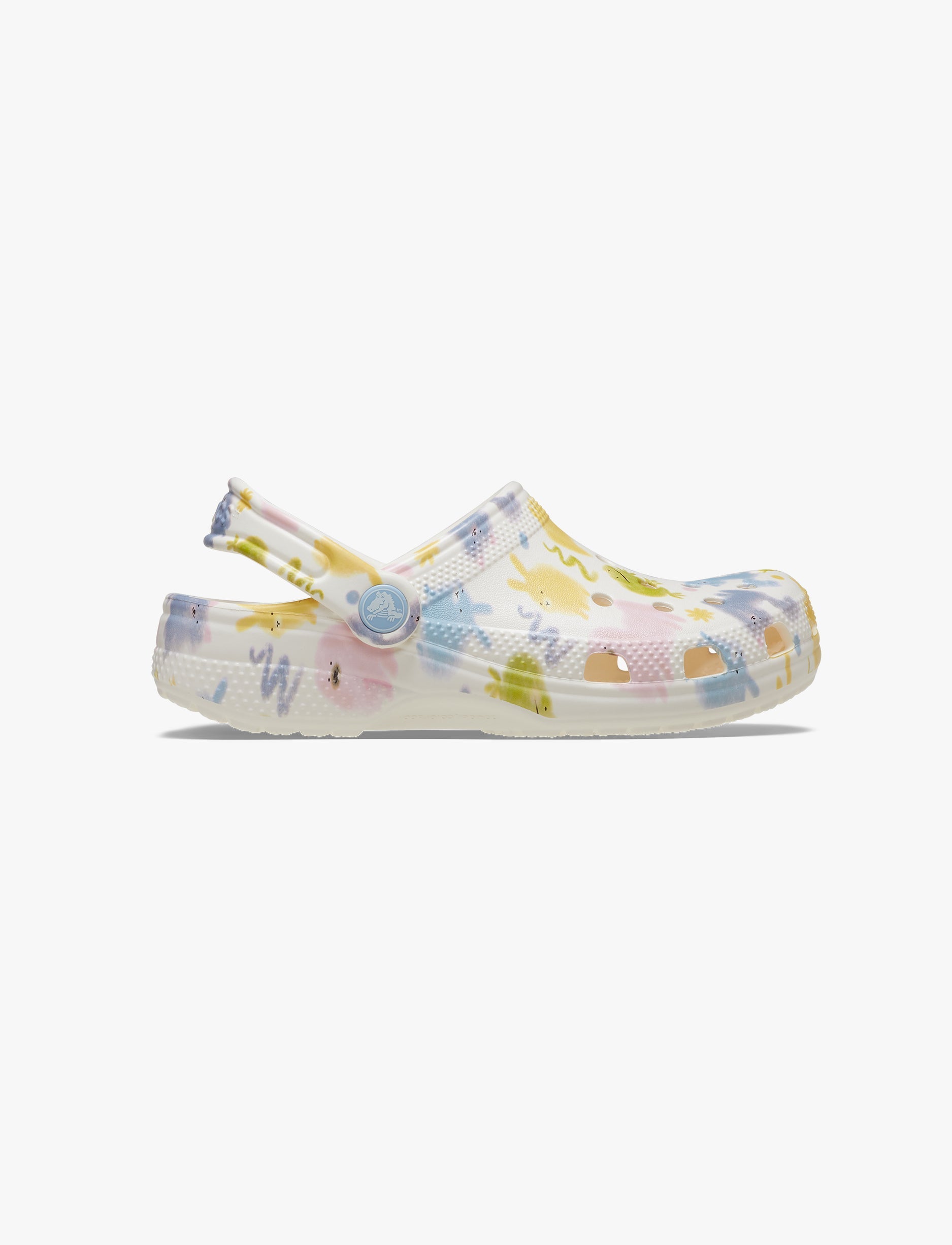 Crocs Classic Pastel Pets Clog K -  כפכפי קרוקס לילדים בצבע לבן גיר בהדפס צבעוני