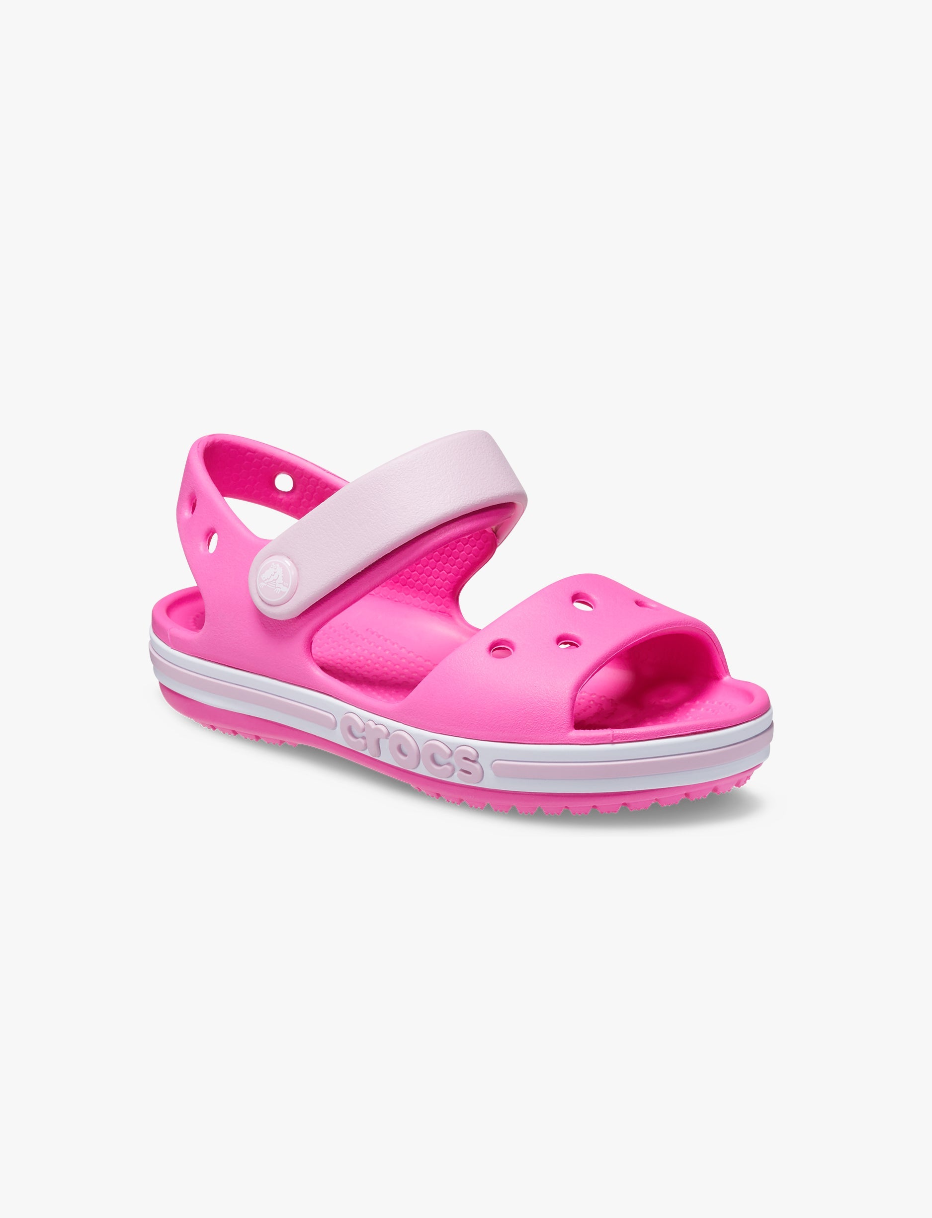 Crocs Bayaband Sandal T-   סנדלי קרוקס לילדים באיה באנד בצבע ורוד מבריק מידות קטנות
