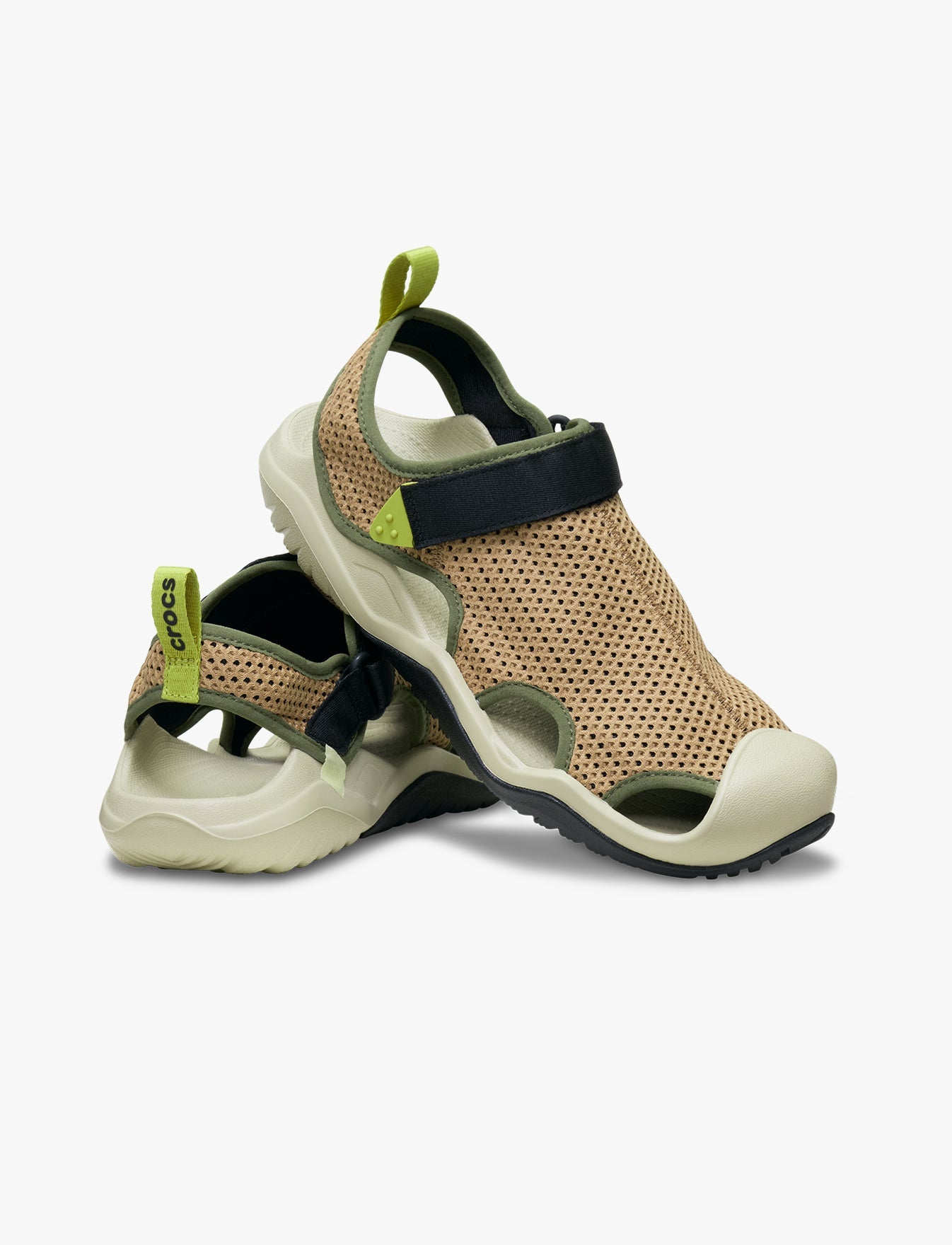 Crocs Swiftwater Mesh Deck Sandal -  סנדלי קרוקס סוויפווטר לגברים בצבע חום כהה
