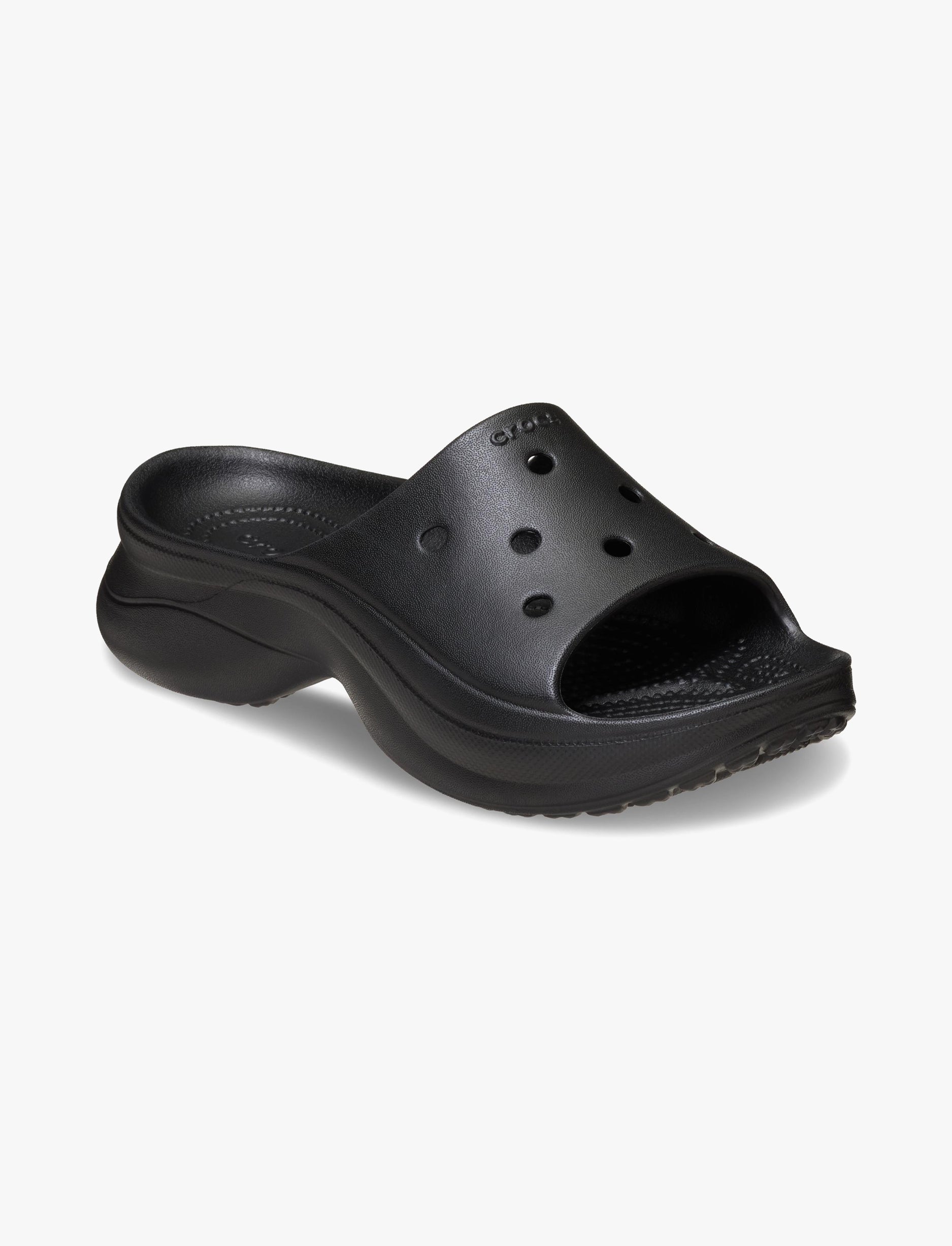 Crocs Bae Slide - כפכפי סלייד פלטפורמה קרוקס לנשים בצבע שחור