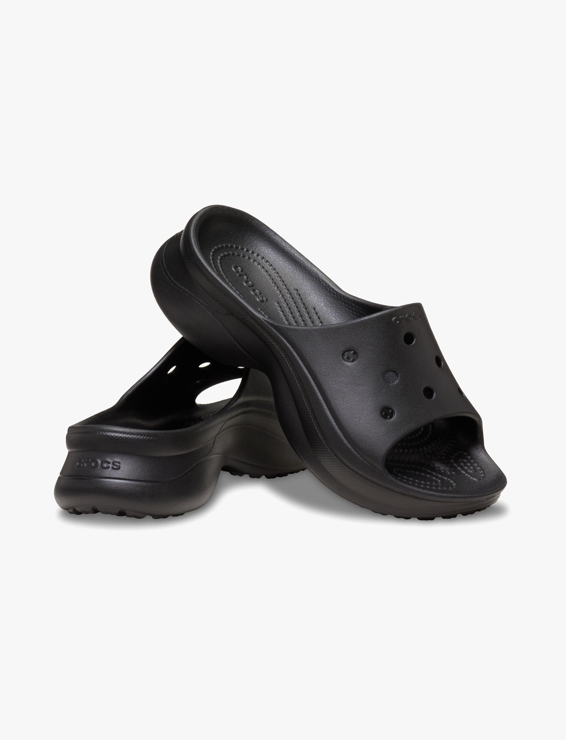 Crocs Bae Slide - כפכפי סלייד פלטפורמה קרוקס לנשים בצבע שחור