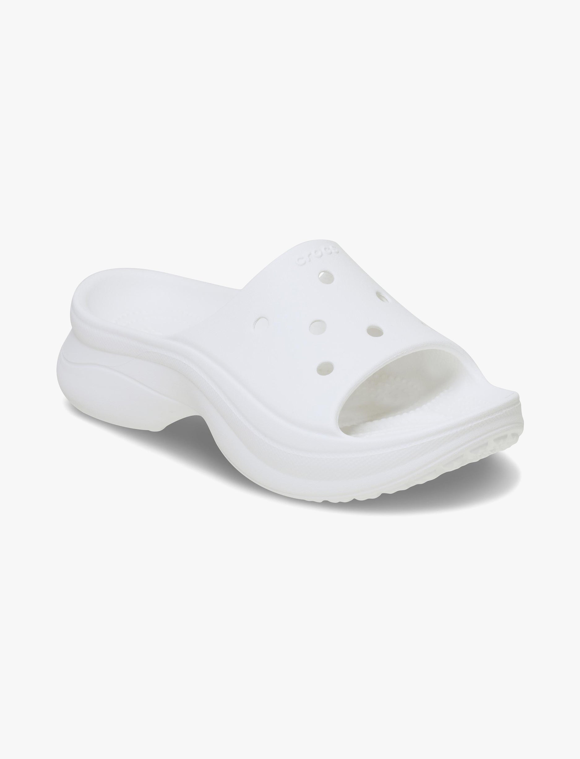 Crocs Bae Slide - כפכפי סלייד פלטפורמה קרוקס לנשים בצבע לבן