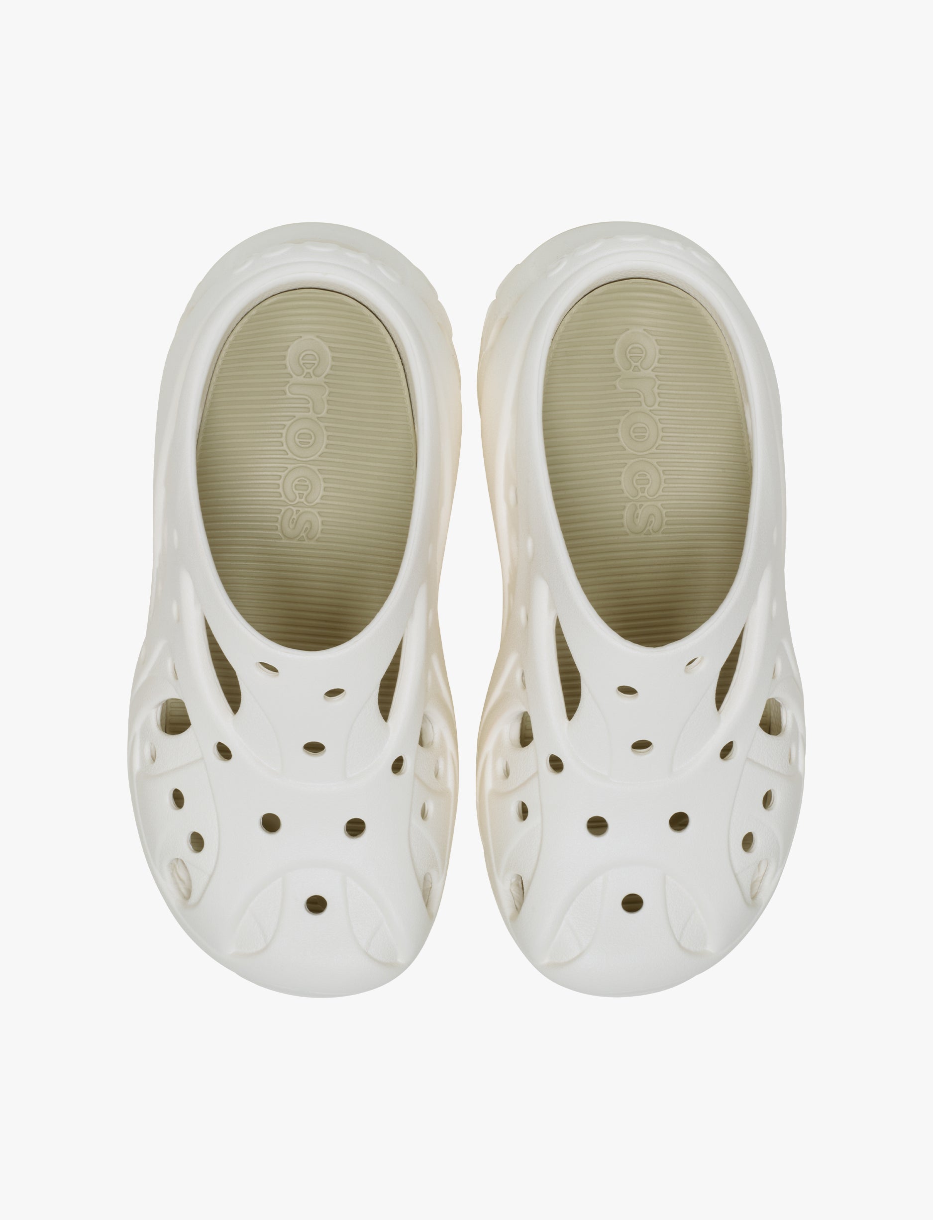 Crocs Caged Clog - כפכפי קרוקס פלטפורמה לנשים בצבע לבן גיר