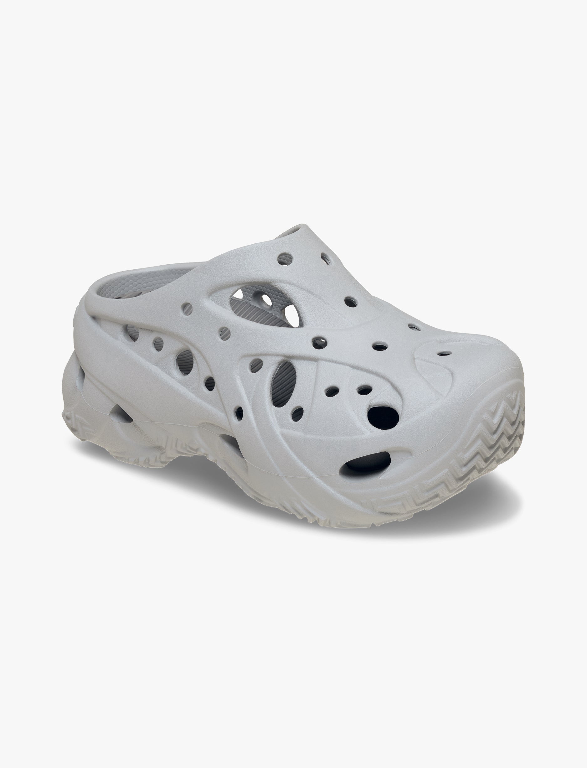 Crocs Caged Clog - כפכפי קרוקס פלטפורמה לנשים בצבע אפור