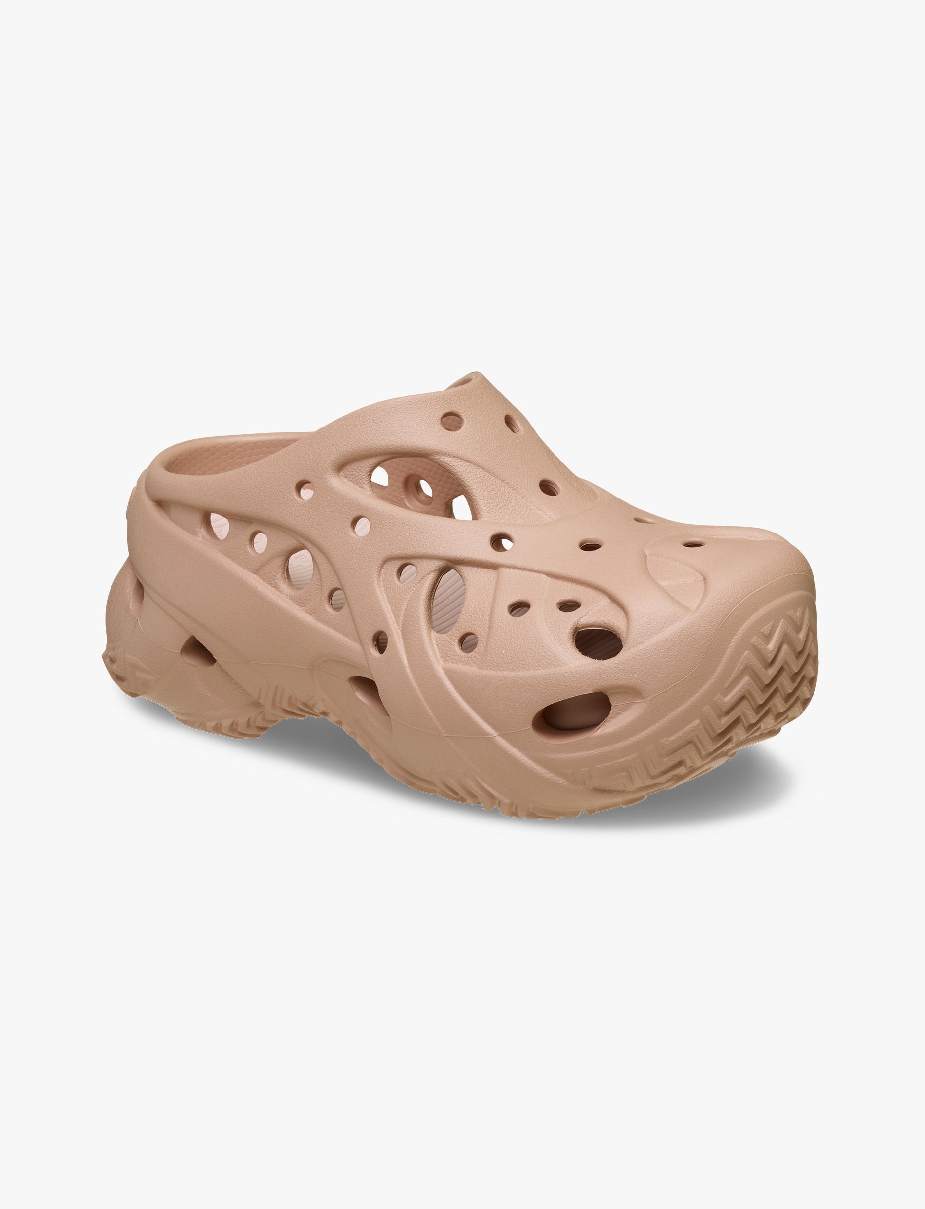 Crocs Caged Clog - כפכפי קרוקס פלטפורמה לנשים בצבע ורוד קרמל