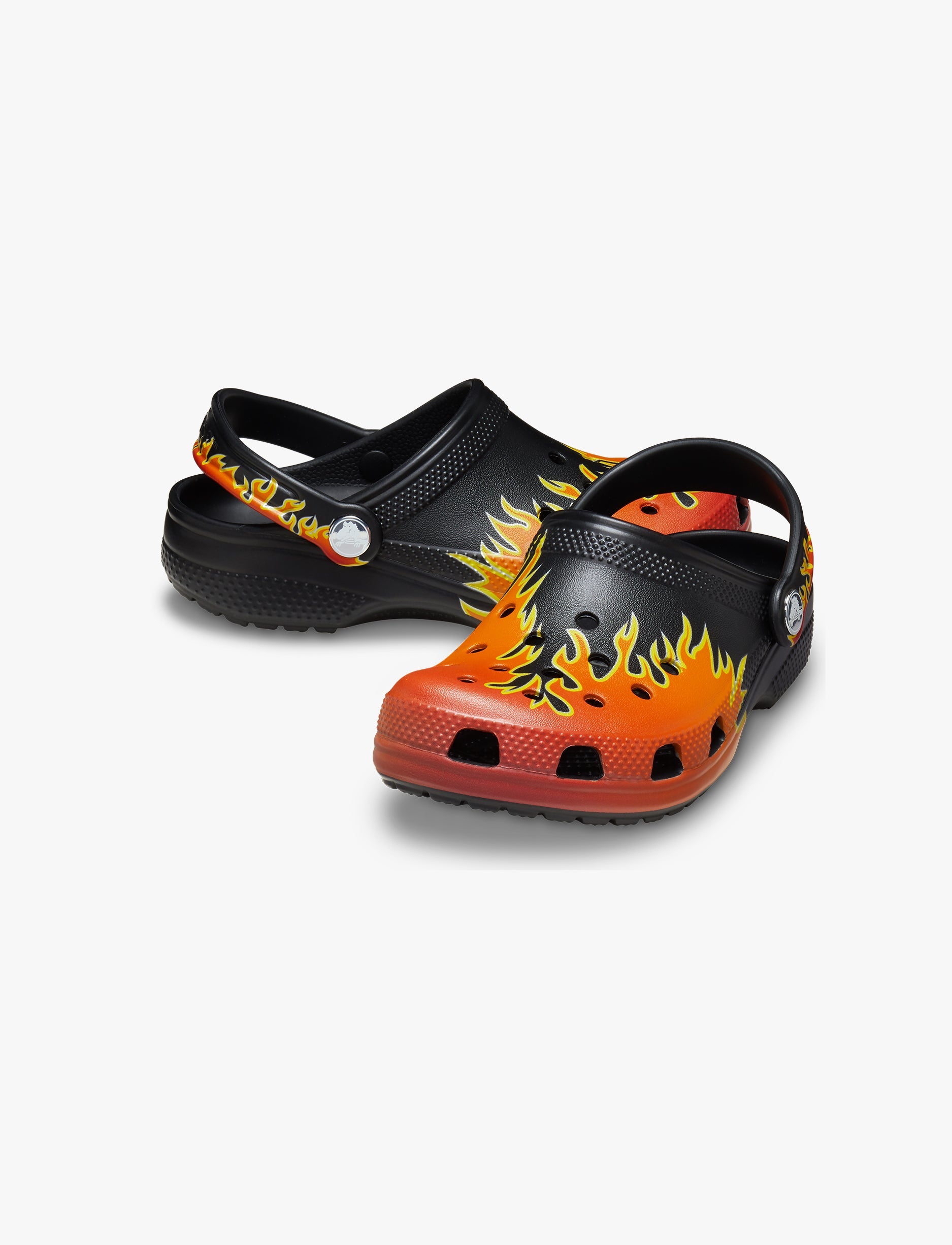 Crocs Classic Flames T -  כפכפי קרוקס לילדים בצבע שחור/כתום מידות קטנות