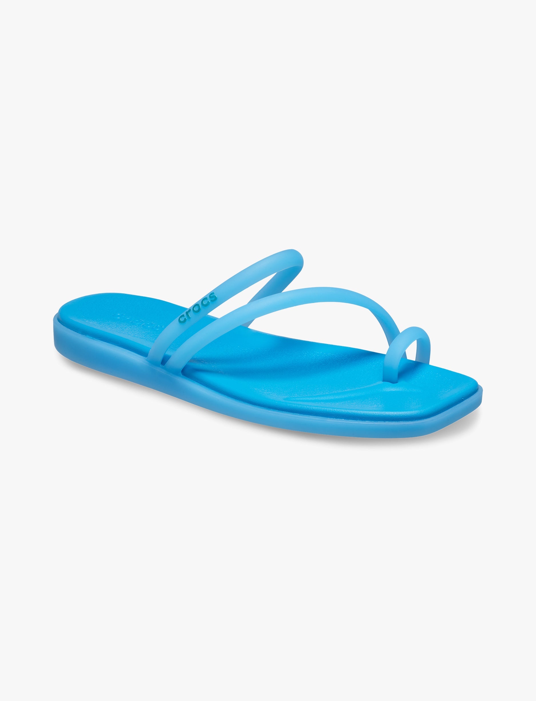 Crocs Miami Frosted Toe Loop - כפכפי אצבע קרוקס מיאמי לנשים בצבע כחול מטאלי/שחור