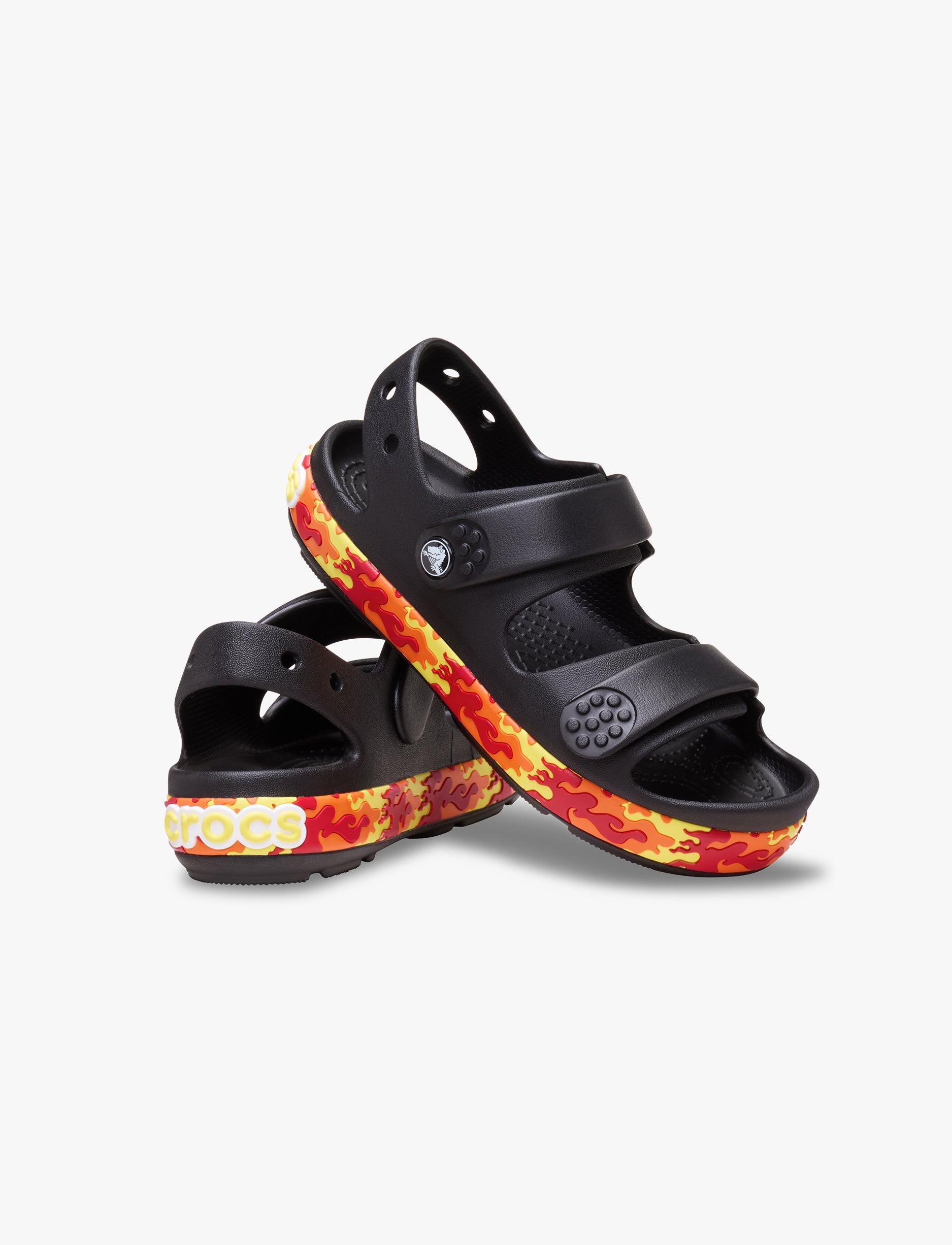 Crocband Cruiser Flames Sandal T -  סנדלי קרוקס קרוקבנד לילדים בצבע שחור/צבעוני