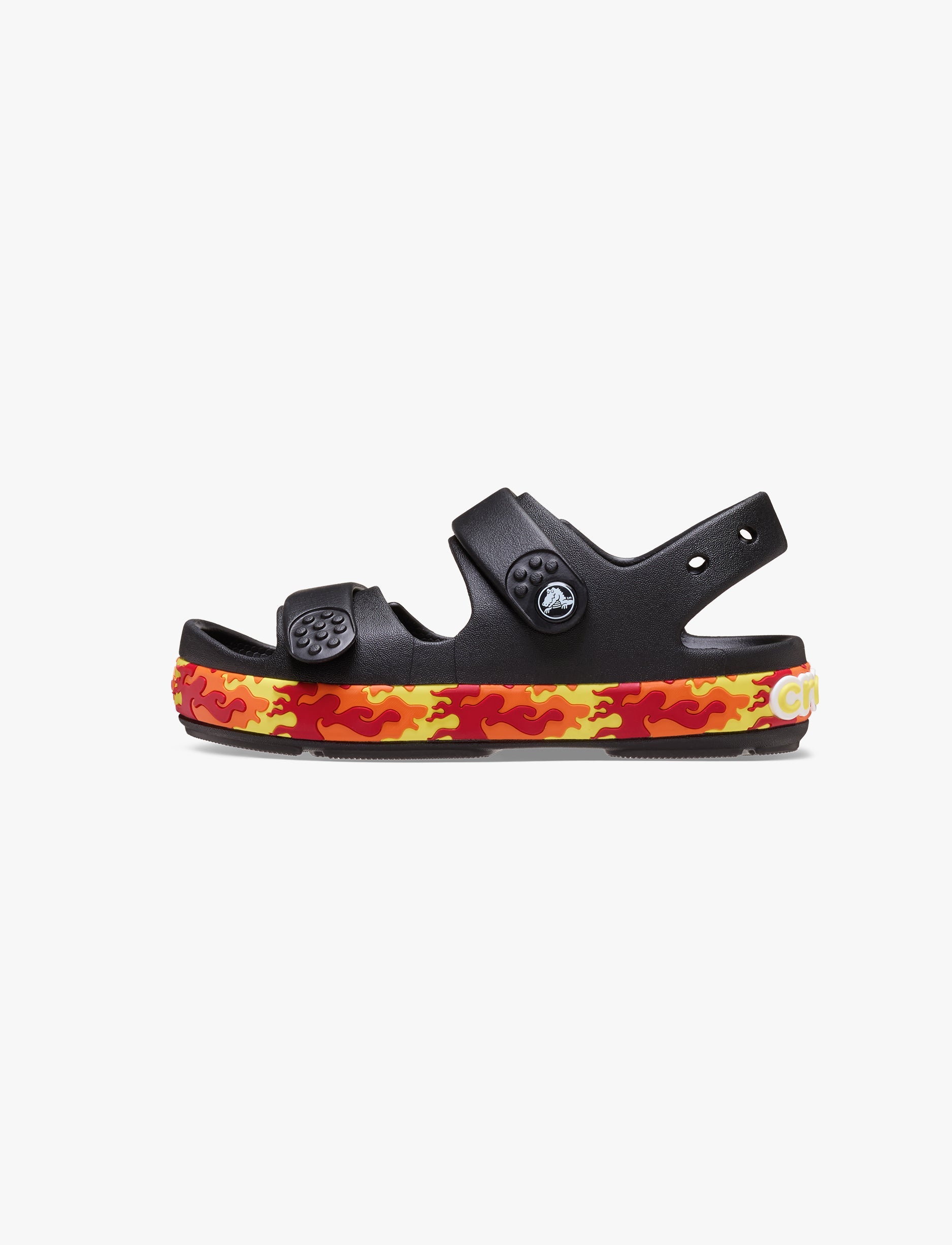 Crocband Cruiser Flames Sandal T -  סנדלי קרוקס קרוקבנד לילדים בצבע שחור/צבעוני