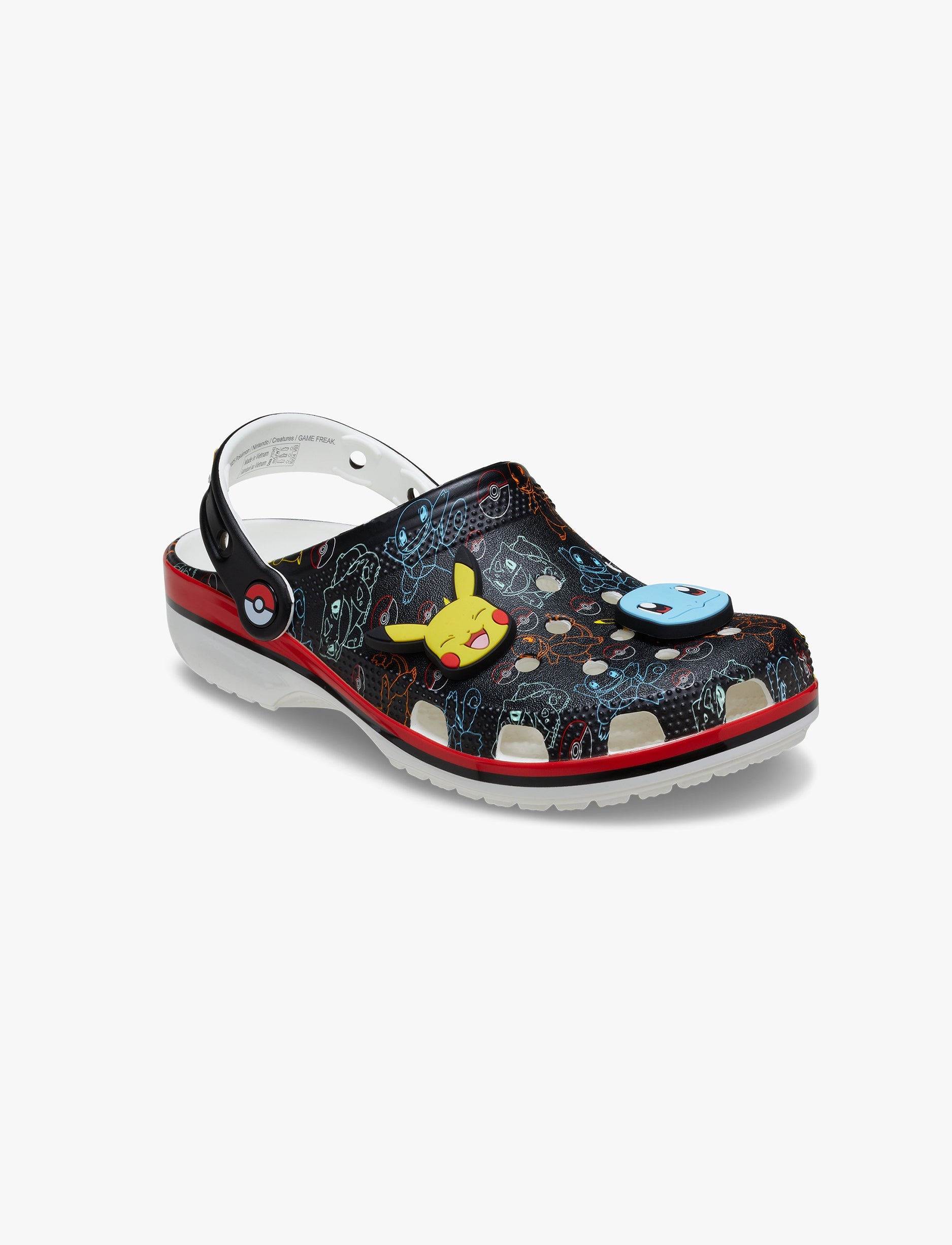 Crocs Pokemon Print Classic Clog T -  כפכפי קלוג קרוקס פוקימוןן פרינט לילדים מידות קטנות שחור/לבן