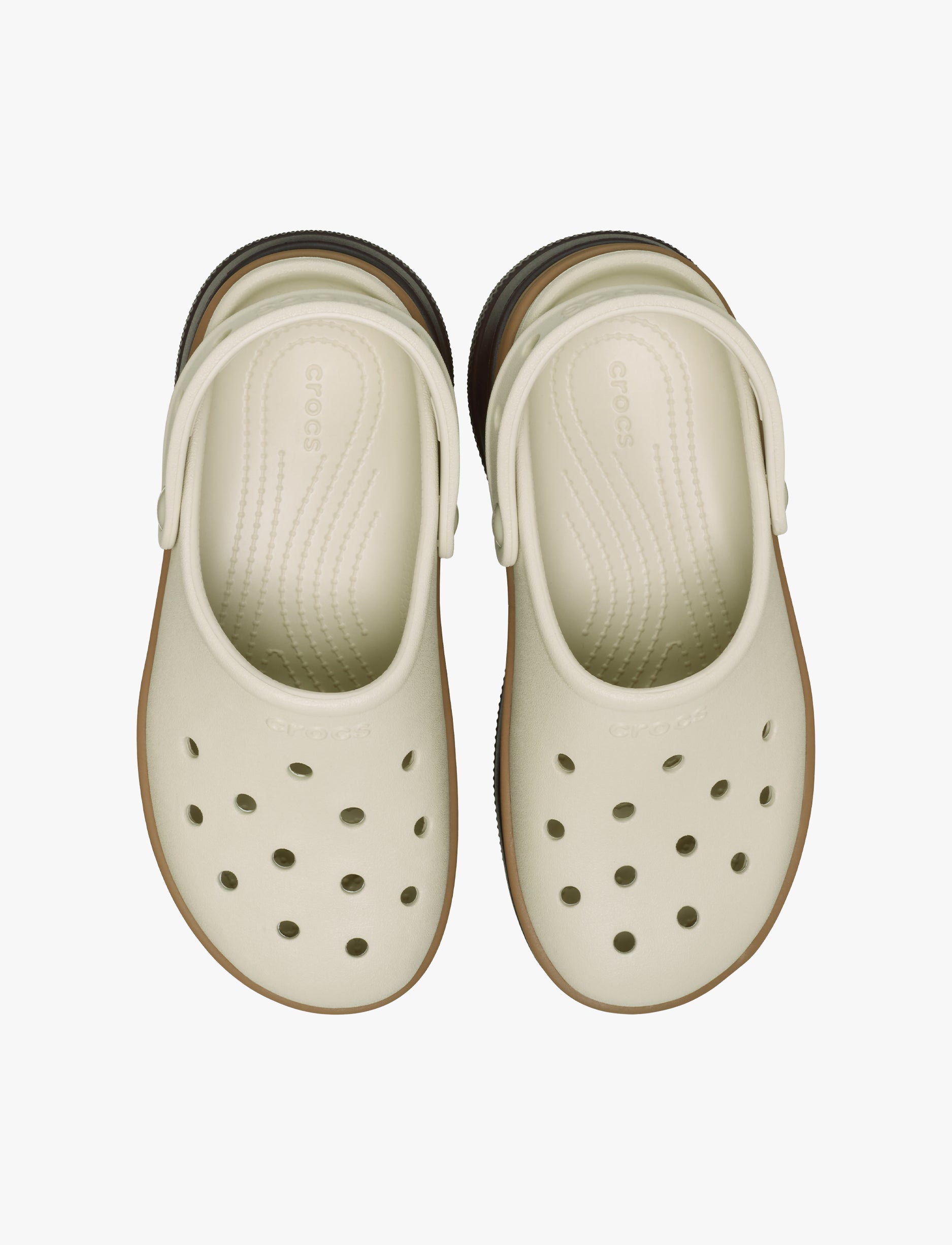 Crocs Classic Stacked Clog - כפכפי פלטפורמה קרוקס לנשים בצבע קרם/מוקה