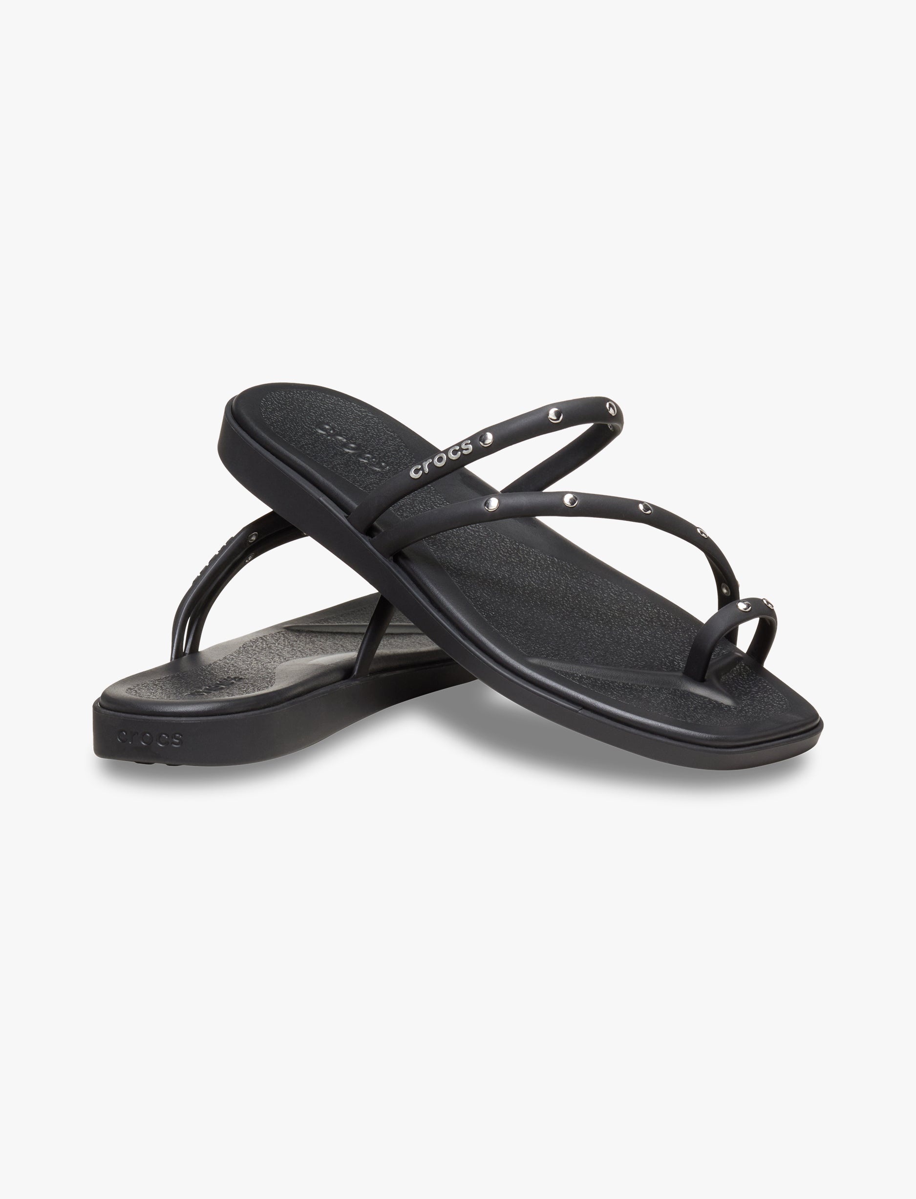 Crocs Miami Studded Toe Loop Sandal - כפכפי קרוקס מיאמי לנשים בצבע שחור