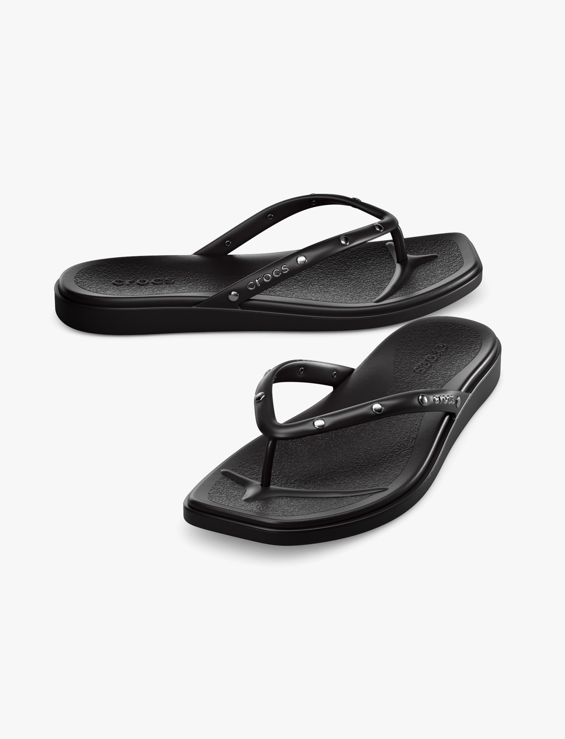 Crocs Miami Studded Toe Loop Sandal - כפכפי קרוקס מיאמי לנשים בצבע שחור