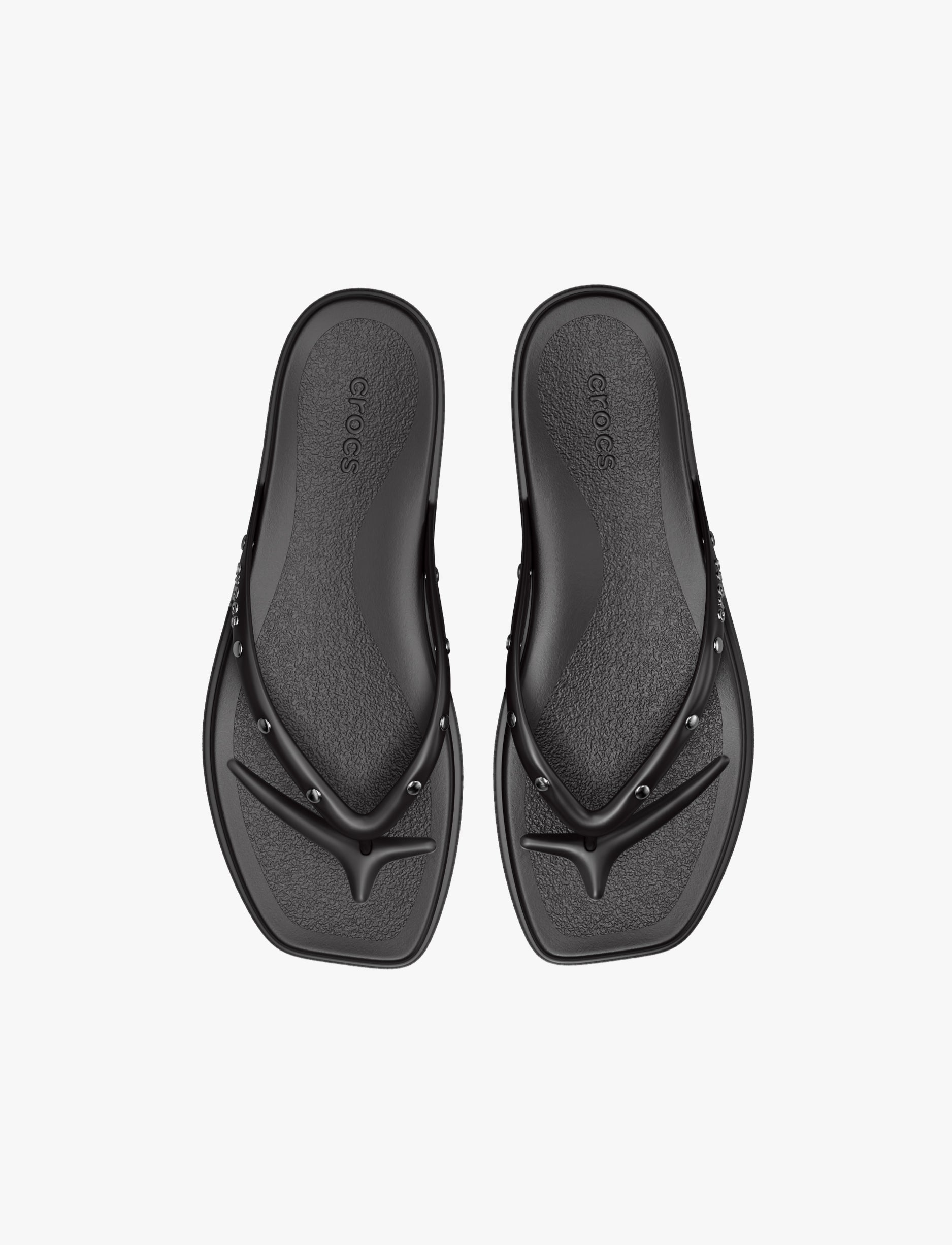 Crocs Miami Studded Flip - כפכפי אצבע קרוקס מיאמי בצבע שחור