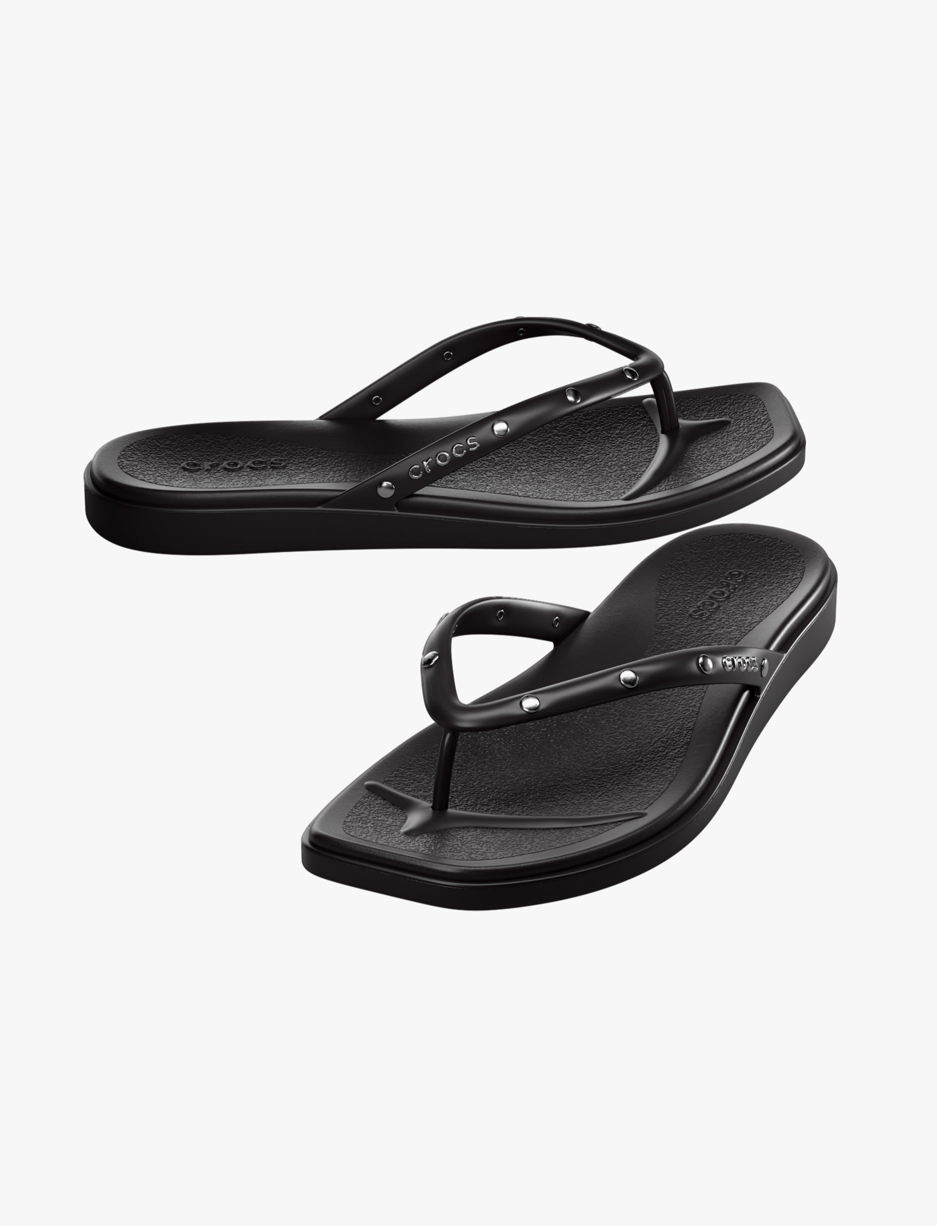 Crocs Miami Studded Flip - כפכפי אצבע קרוקס מיאמי בצבע שחור