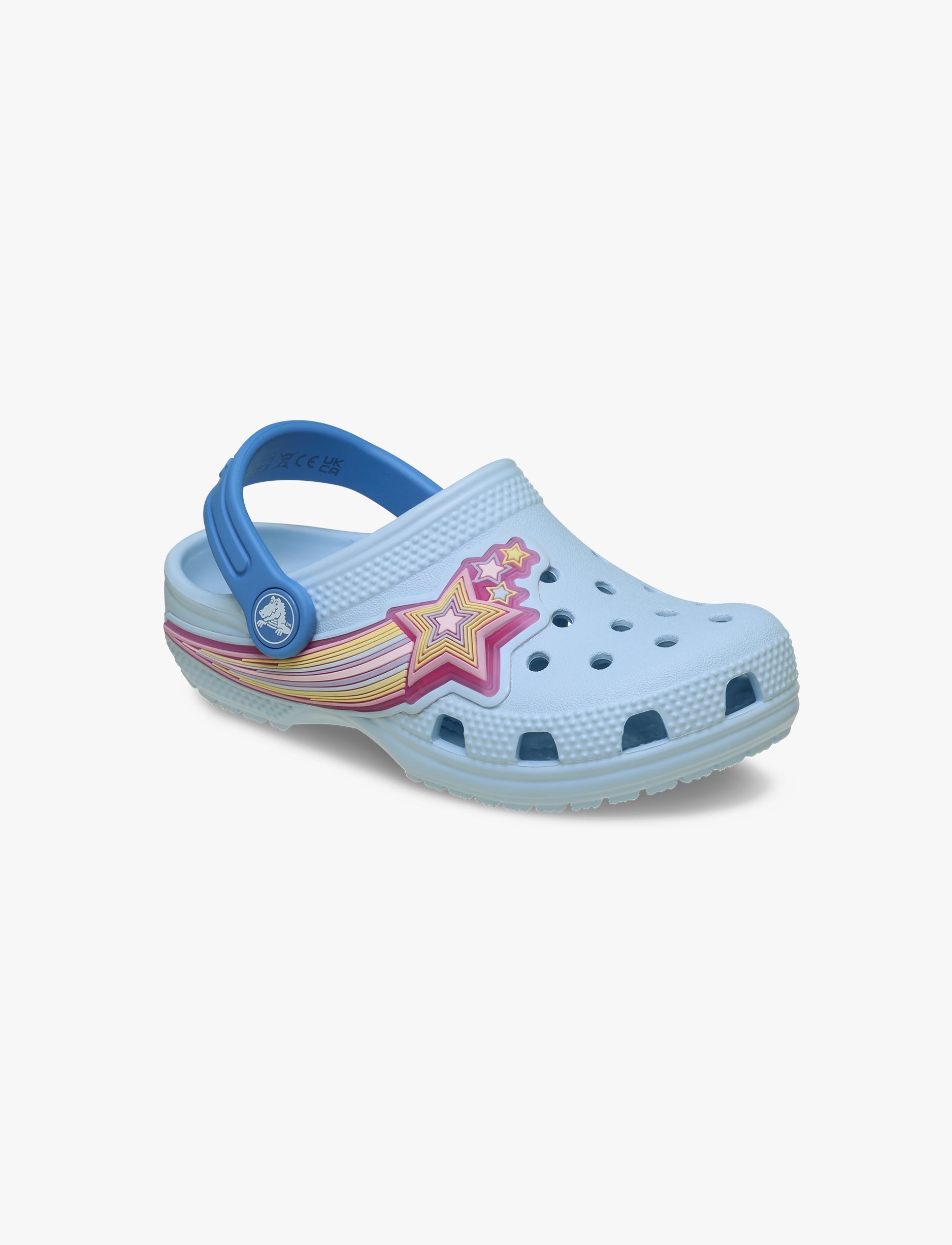 Crocs Classic Star Lights Clog T - כפכפי קרוקס קלוג עם אורות לילדים בצבע כחול פרוסט