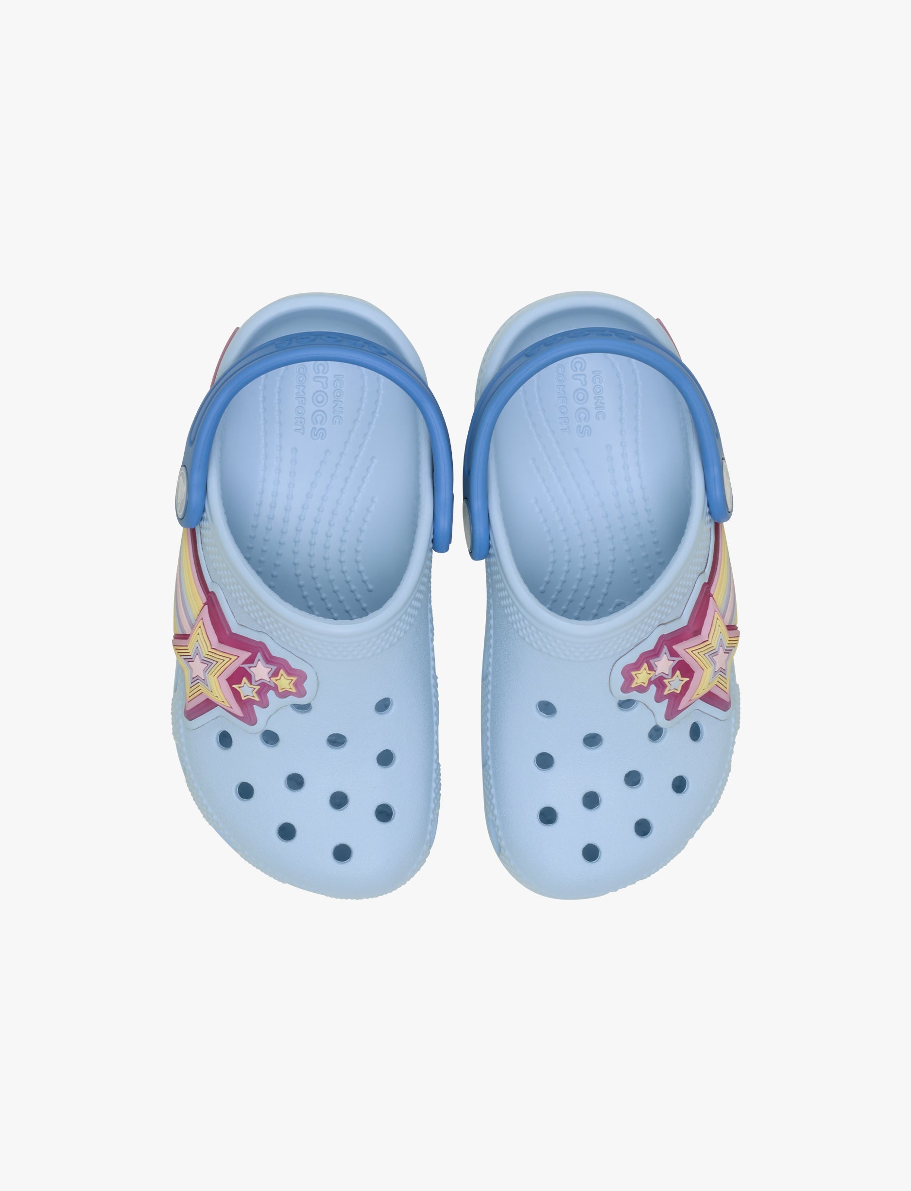 Crocs Classic Star Lights Clog T - כפכפי קרוקס קלוג עם אורות לילדים בצבע כחול פרוסט