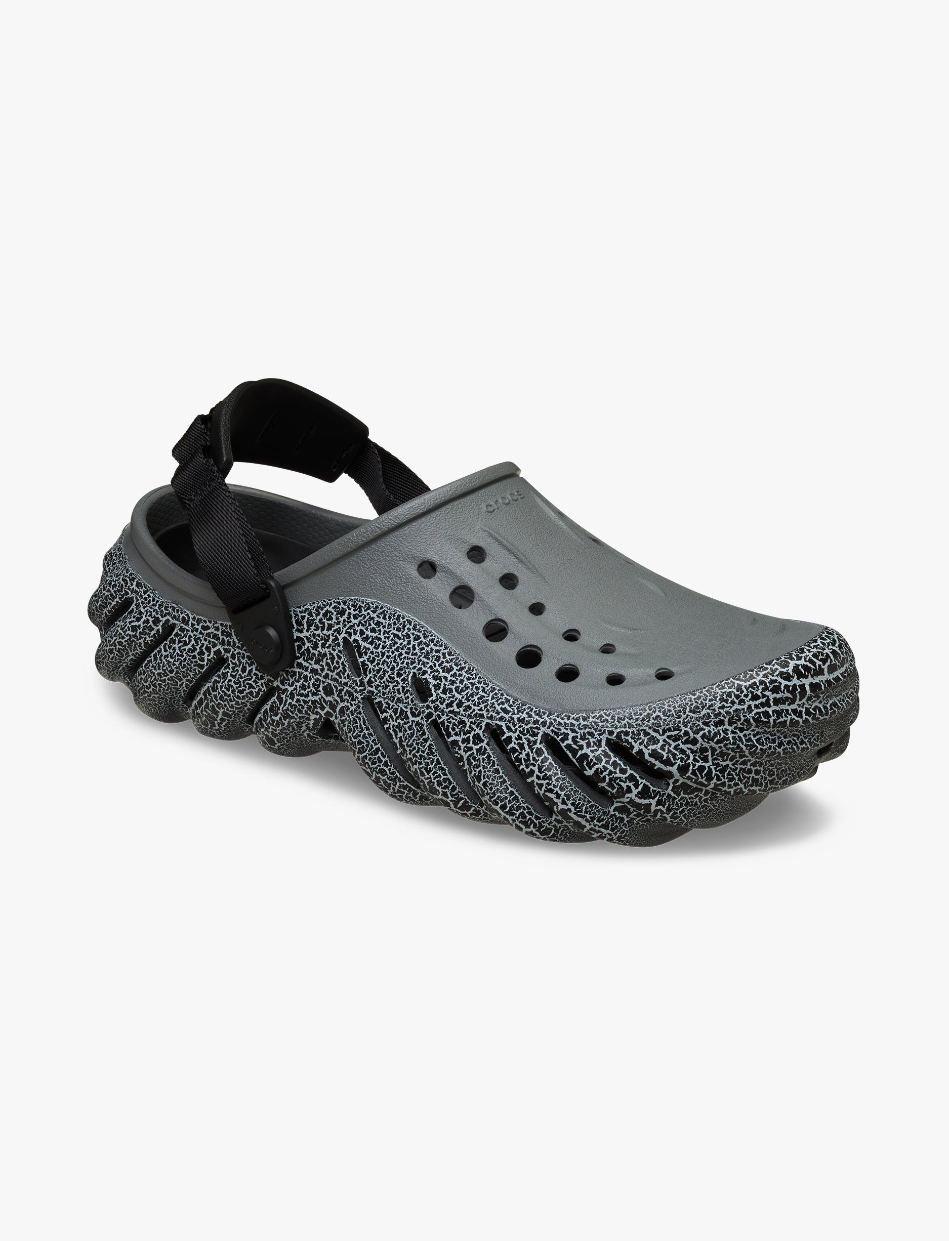 Crocs Echo Crackle Clog -  כפכפי קרוקס אקו קראקל לגברים בצבע אפור סלאט