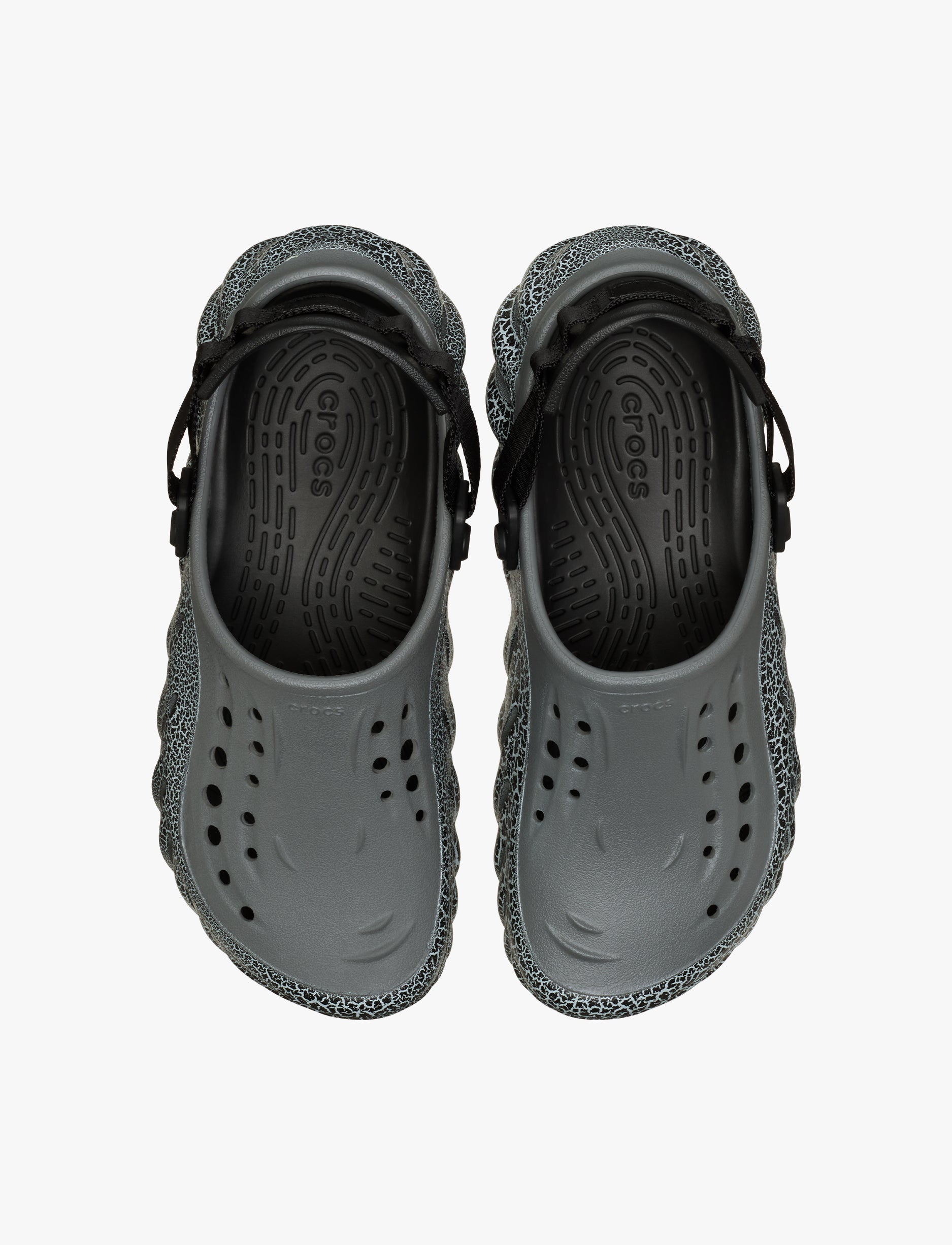 Crocs Echo Crackle Clog -  כפכפי קרוקס אקו קראקל לגברים בצבע אפור סלאט