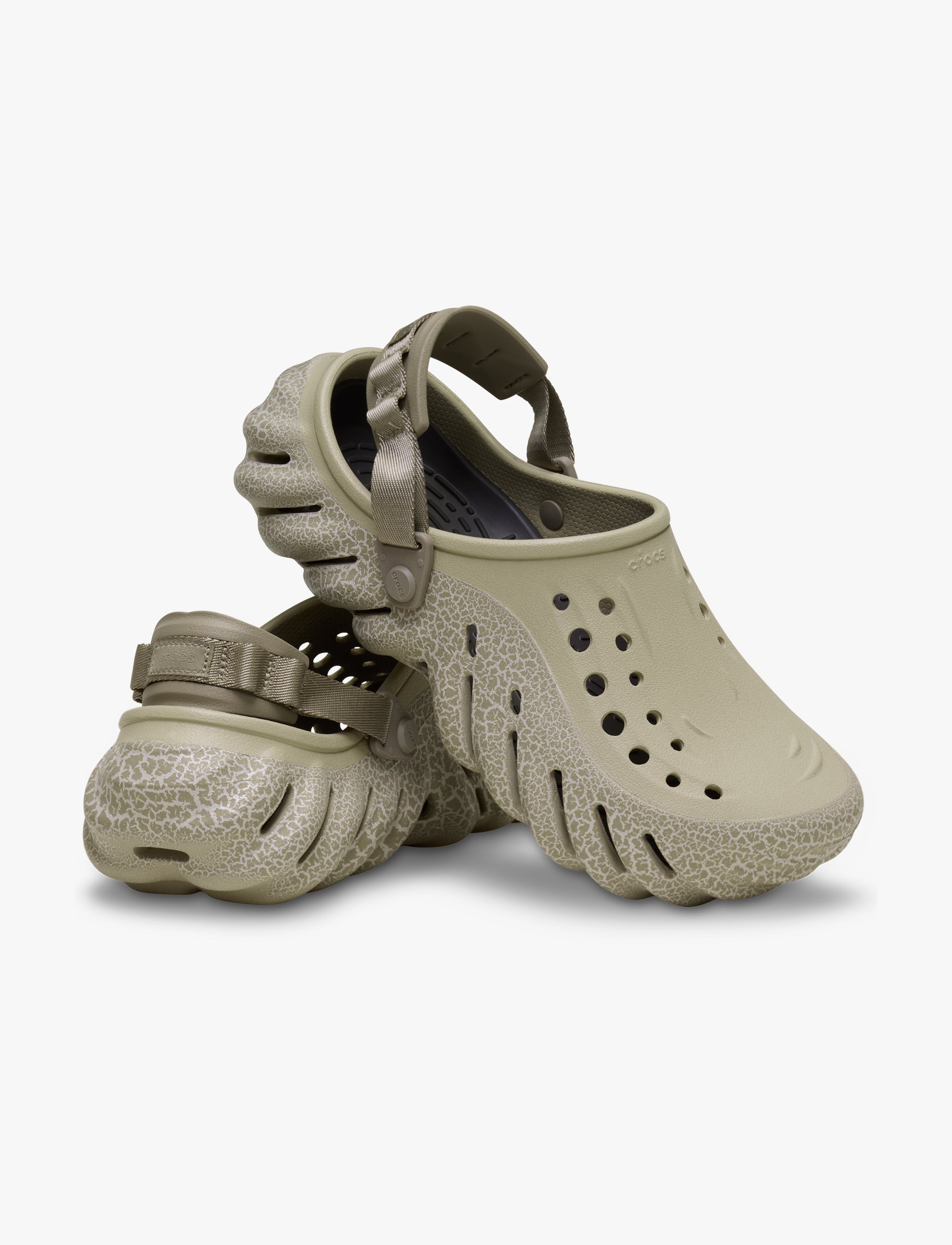 Crocs Echo Crackle Clog - כפכפי קרוקס אקו קראקל לגברים בצבע בז'