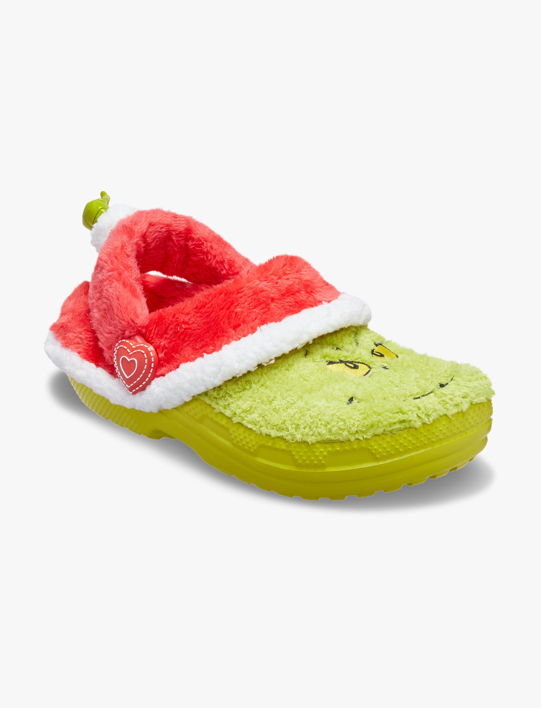 The Grinch Classic Lined Clog - כפכפי קרוקס פרווה גרינץ בצבע ירוק/אדום/לבן