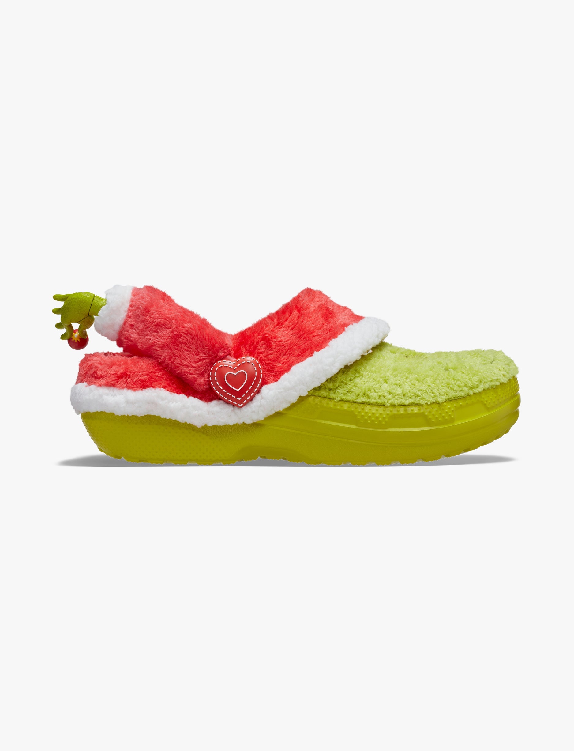 The Grinch Classic Lined Clog - כפכפי קרוקס פרווה גרינץ בצבע ירוק/אדום/לבן