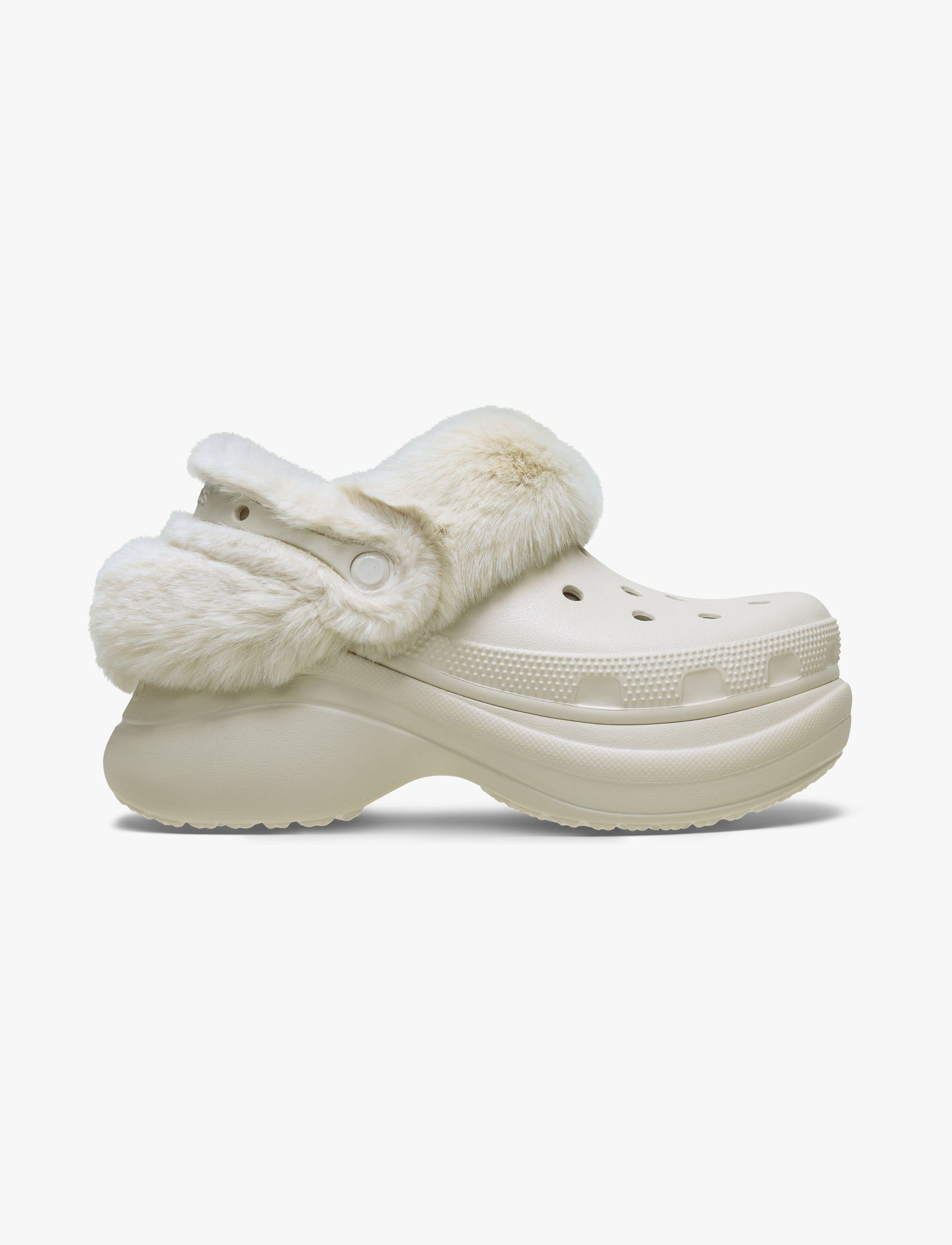Crocs Bae Lined Clog - כפכפים פרוותיים קרוקס פלטפורמה ביי לנשים בצבע סטוקו