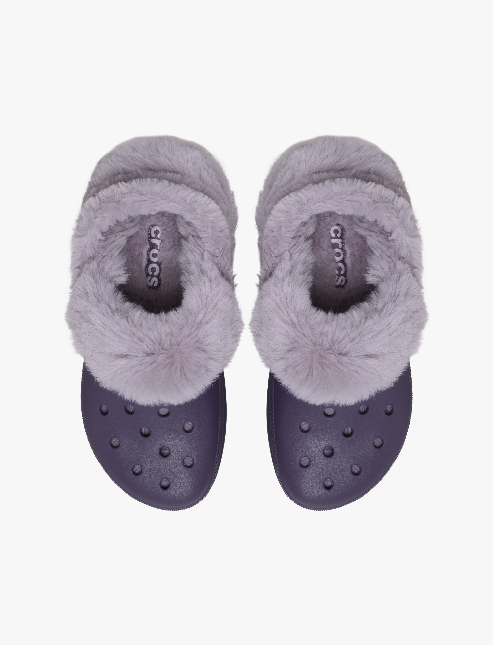 Crocs Bae Lined Clog - כפכפים פרוותיים קרוקס פלטפורמה ביי לנשים בצבע סגול לילה