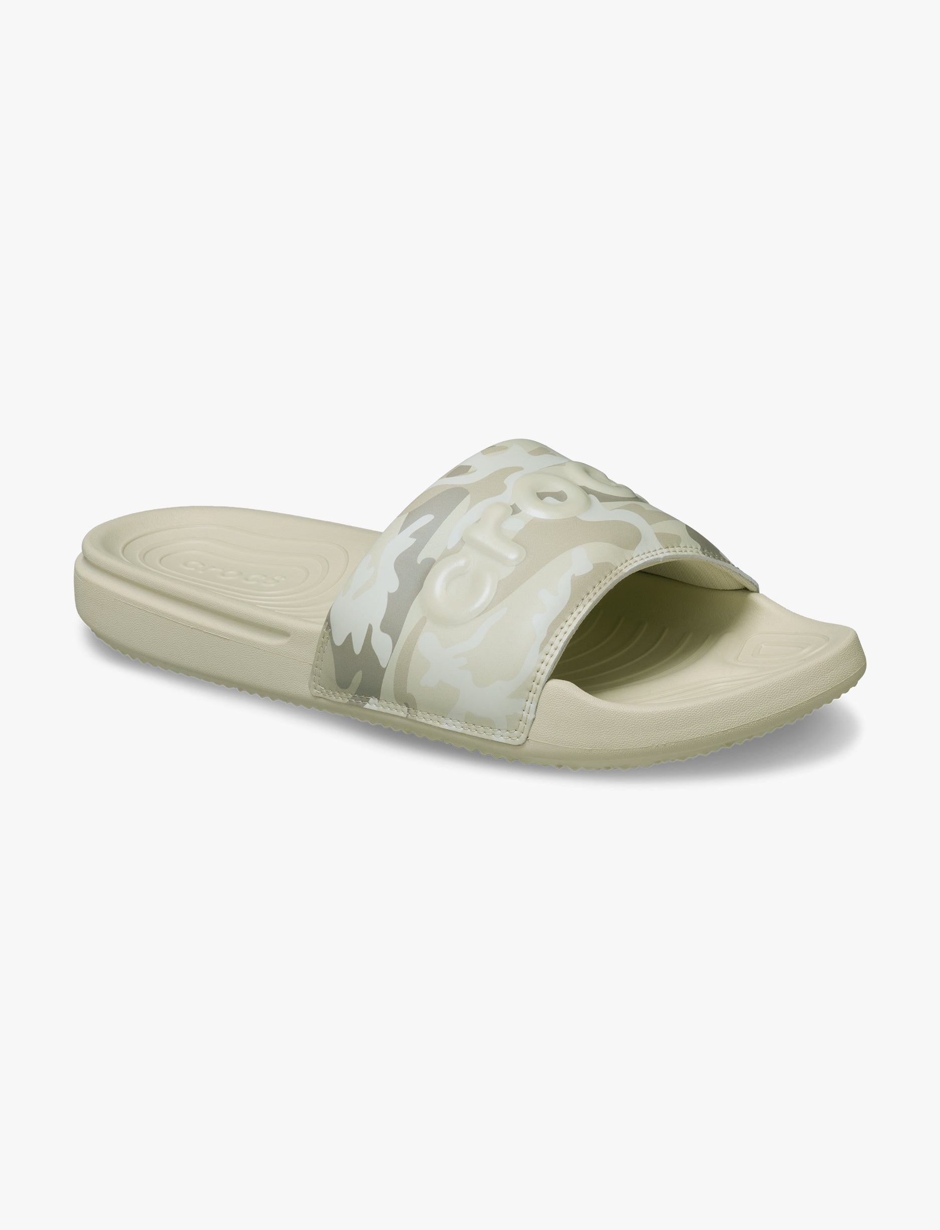 Crocs All Day Camouflage Slide M - כפכפי סלייד קרוקס לגברים בהדפס הסוואה בצבע קרם