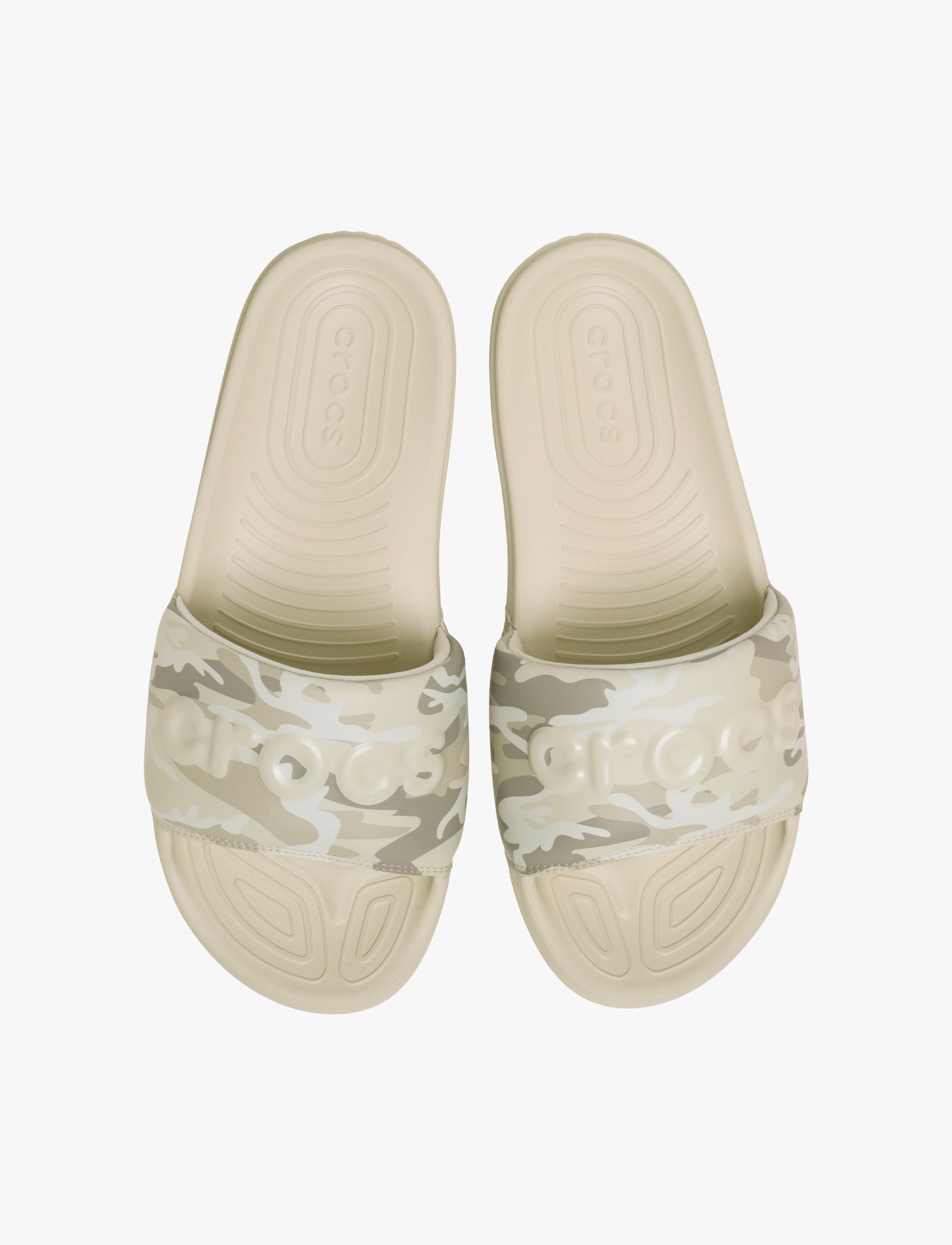 Crocs All Day Camouflage Slide M - כפכפי סלייד קרוקס לגברים בהדפס הסוואה בצבע קרם