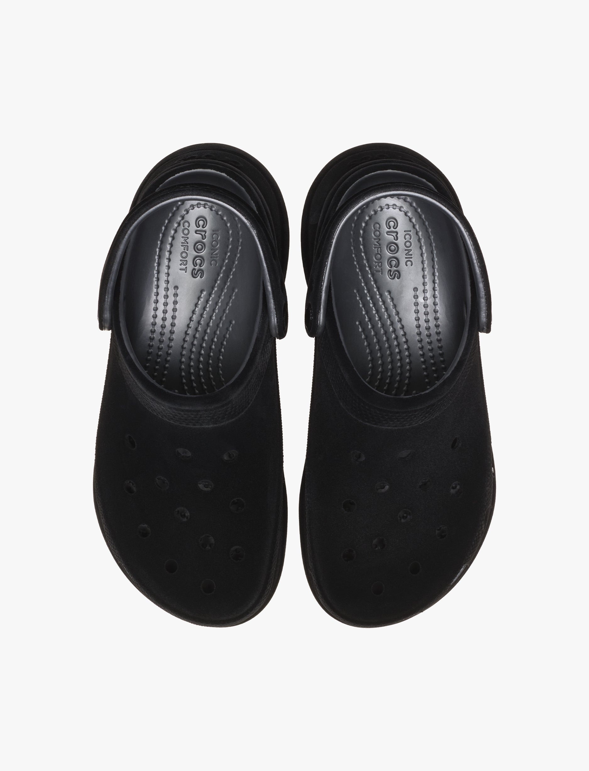 Crocs Bae Velvet Clog - כפכפי קרוקס קלוג פלטפורמה ביי קטיפה לנשים בצבע שחור
