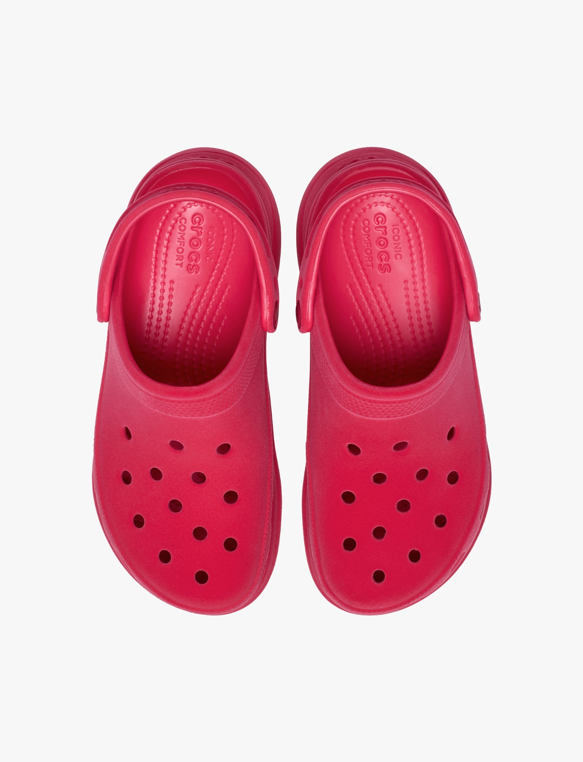 Crocs Bae Velvet Clog - כפכפי קרוקס קלוג פלטפורמה ביי קטיפה לנשים בצבע רסברי דיגיטל