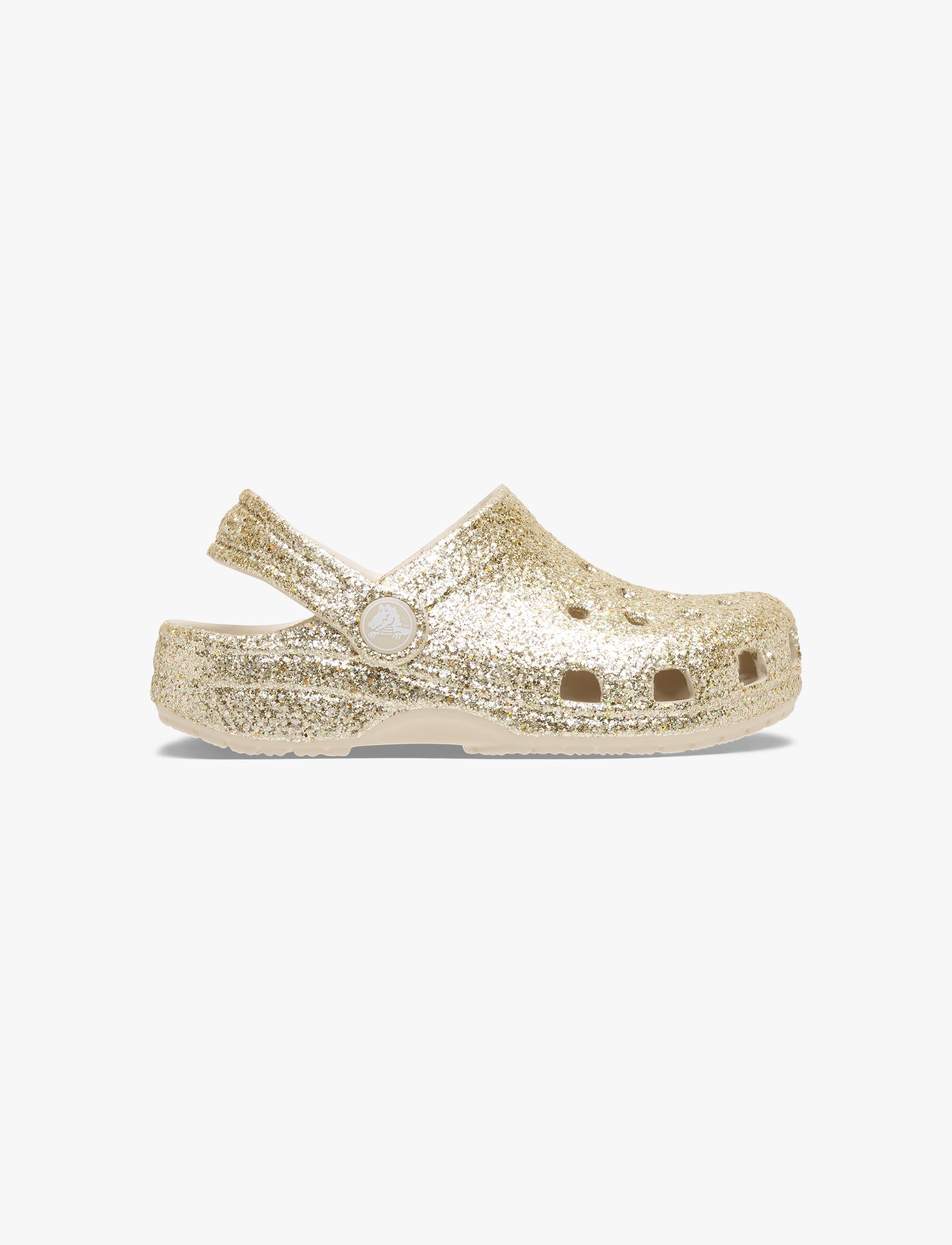 Crocs Classic Chunky Glitter Clog T- כפכפי קלוג קרוקס נצנצים לבנות בצבע אבן/חול
