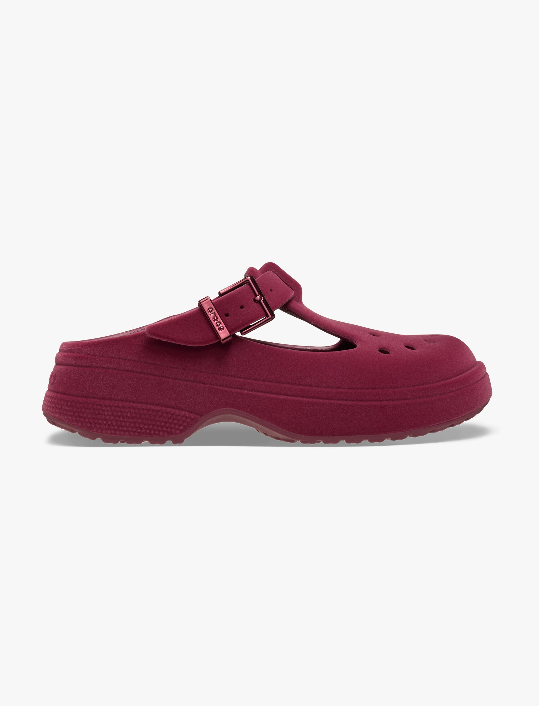 Crocs Classic Mary Jane Velvet Clog - נעלי קרוקס מרי ג'ין קטיפה לנשים בצבע סגול סלק