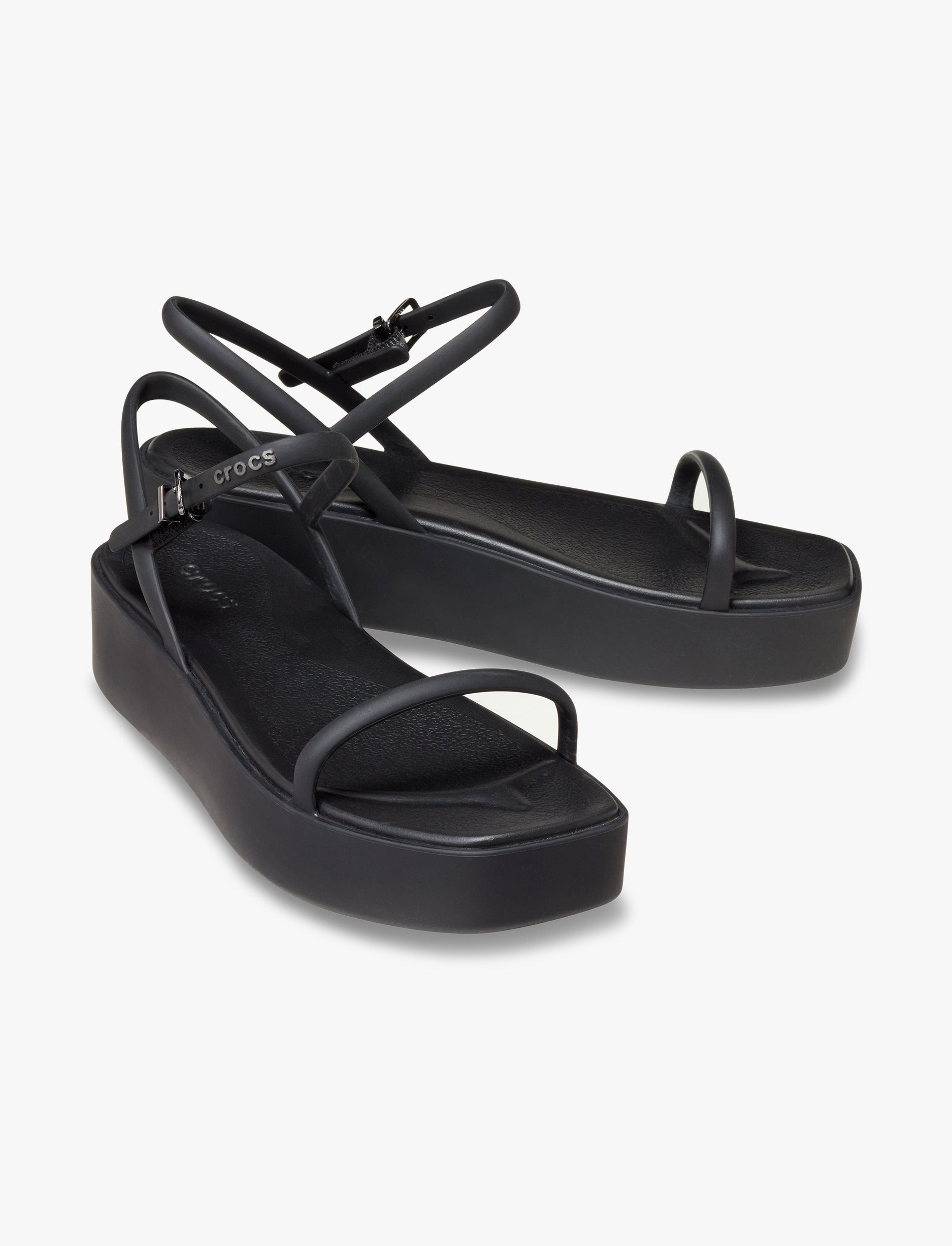 Crocs Miami Platform Y Strap Sandal - סנדלי פלטפורמה קרוקס לנשים בצבע שחור
