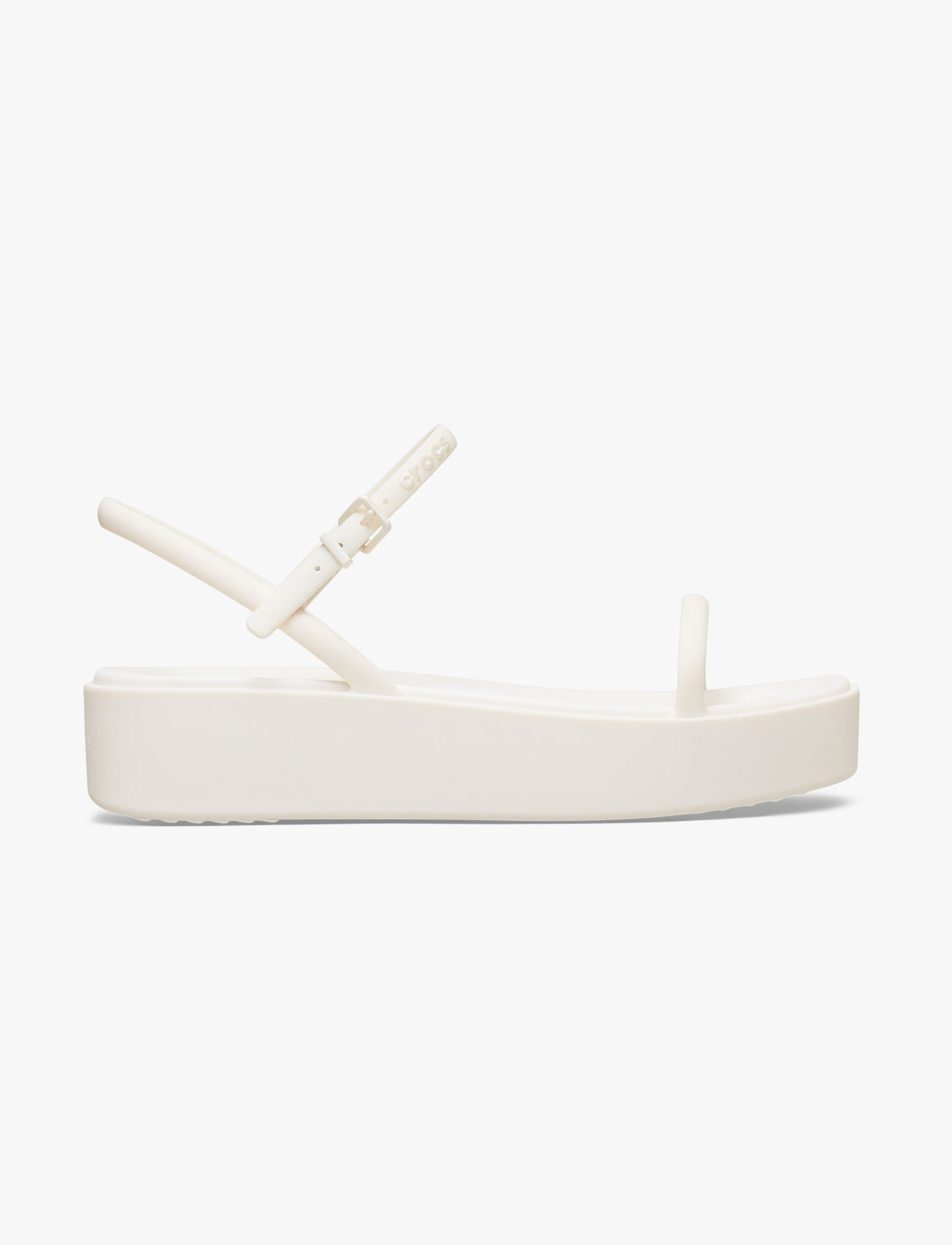Crocs Miami Platform Y Strap Sandal - סנדלי פלטפורמה קרוקס לנשים בצבע לבן גיר