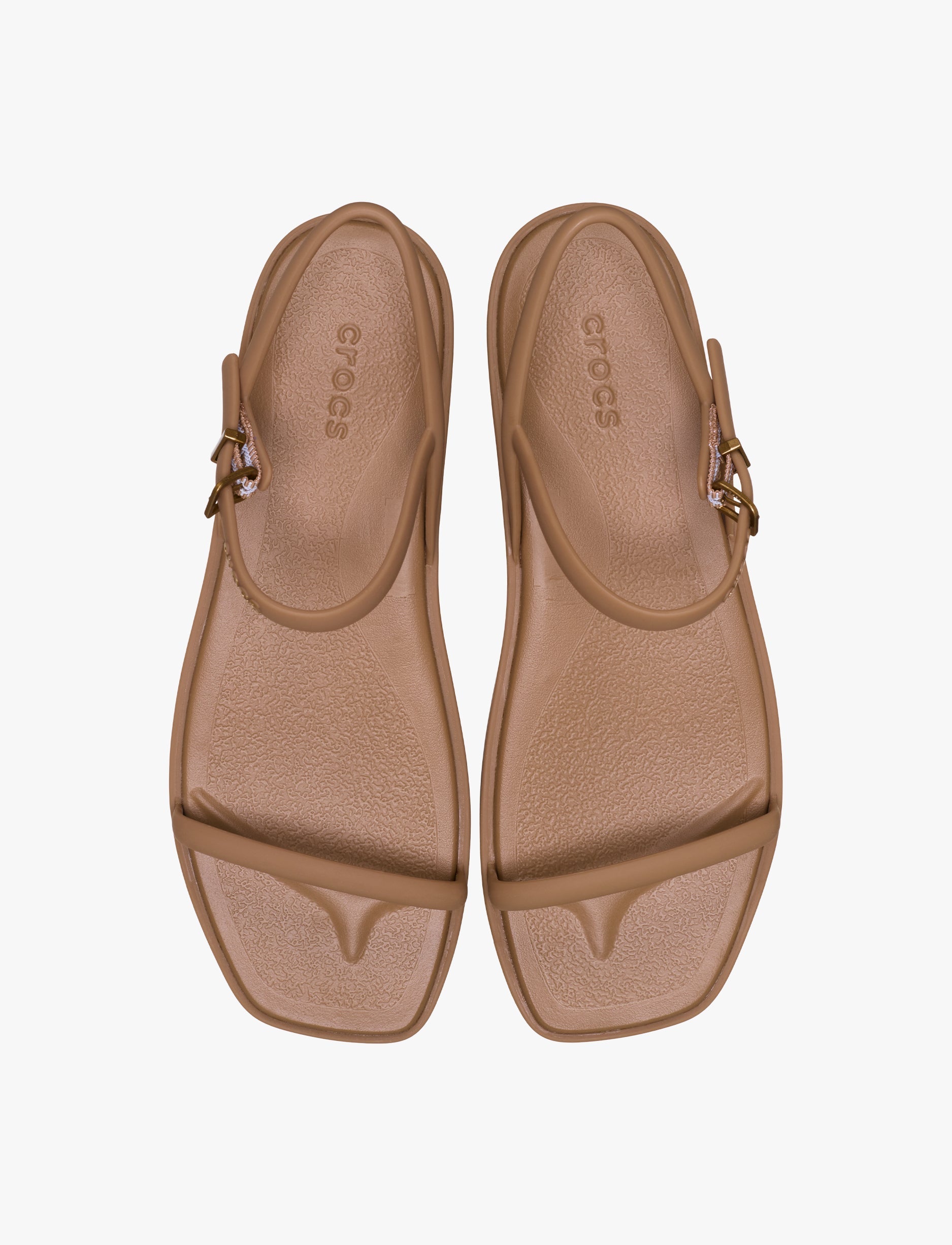 Crocs Miami Platform Y Strap Sandal - סנדלי פלטפורמה קרוקס לנשים בצבע שוקולד חלב