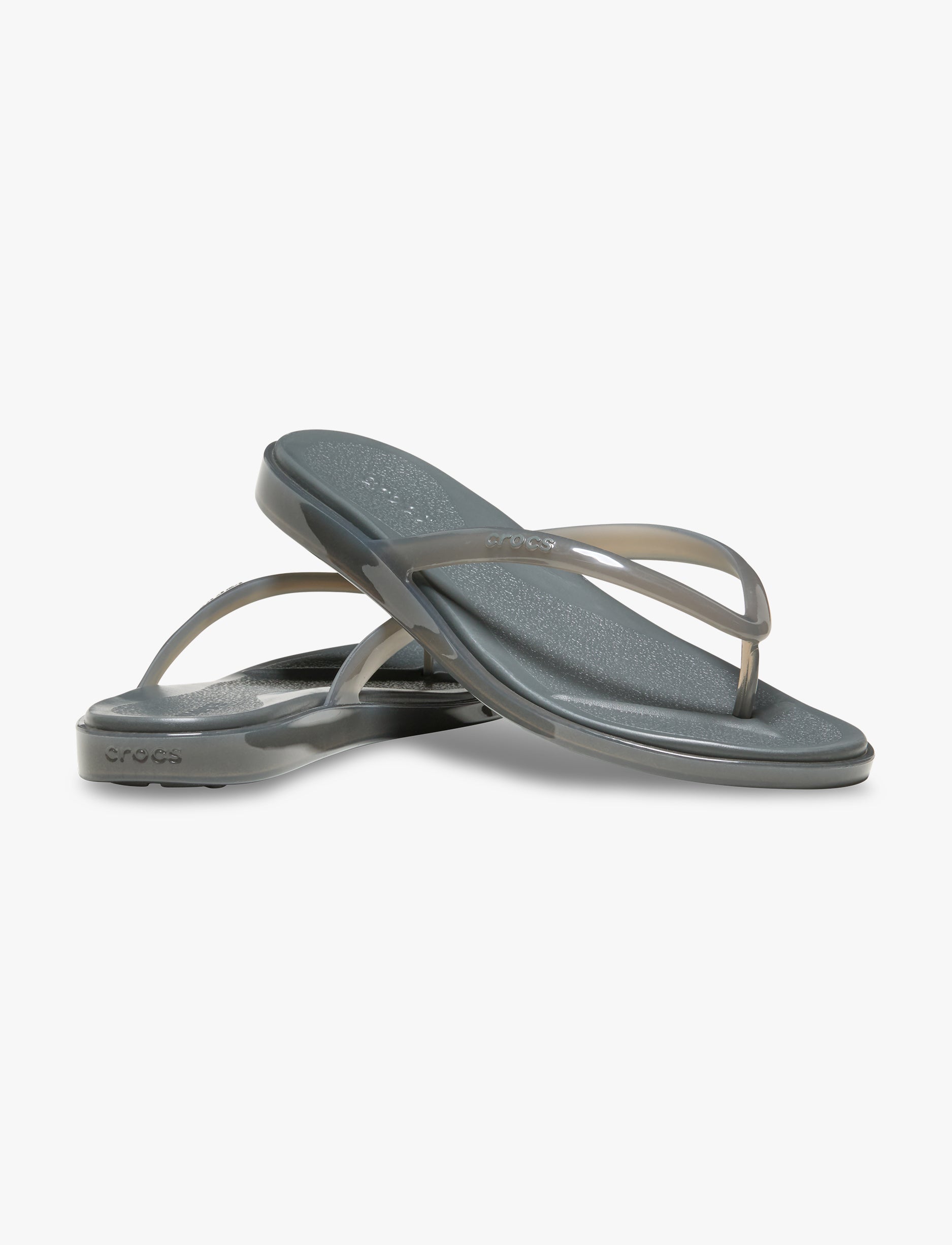 Crocs Miami Round Toe Jelly -  כפכפי אצבע מיאמי קרוקס לנשים בצבע קרבון ג'לי