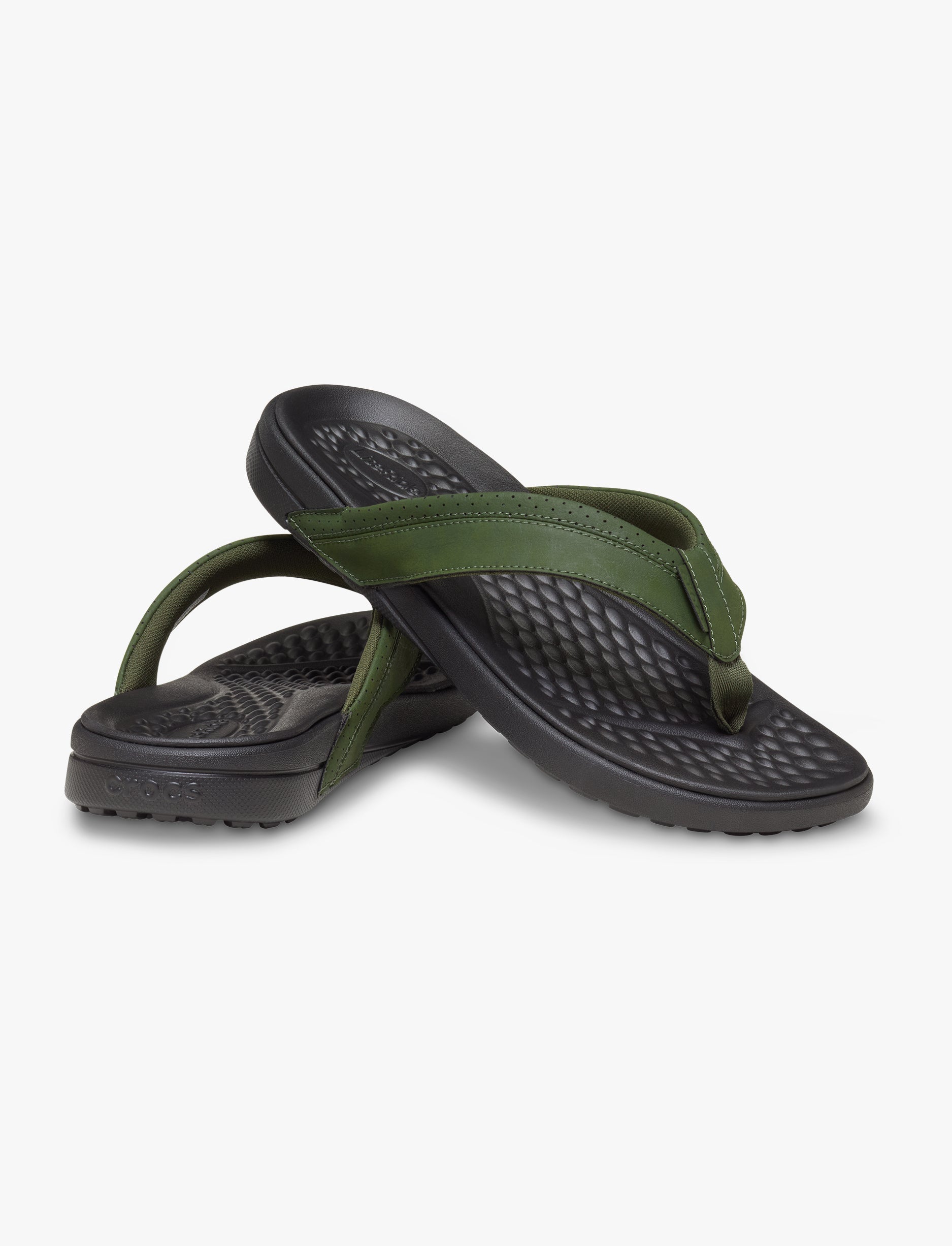 Crocs Yukon Surf LR Flip - כפכפי אצבע קרוקס לגברים בצבע ארמי ירוק / שחור
